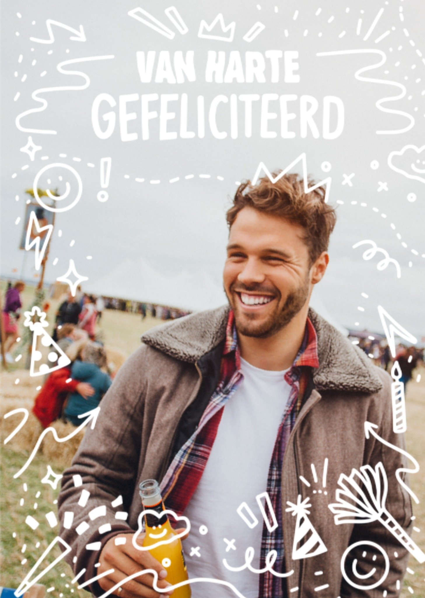 Greetz Verjaardagskaart Met foto Doodles Standard Card