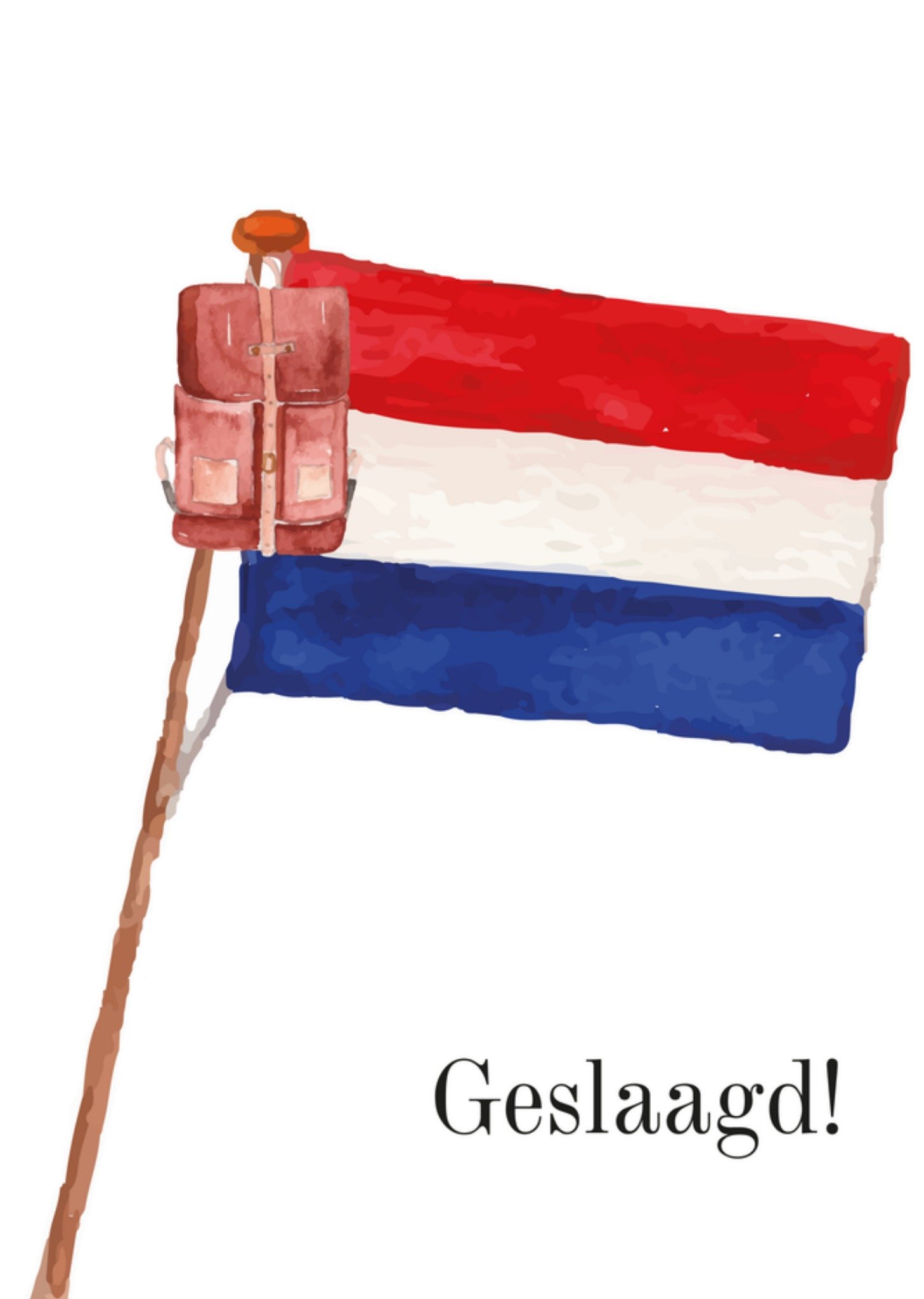 Geslaagd kaart Rugzak Vlag Kaart Greetz