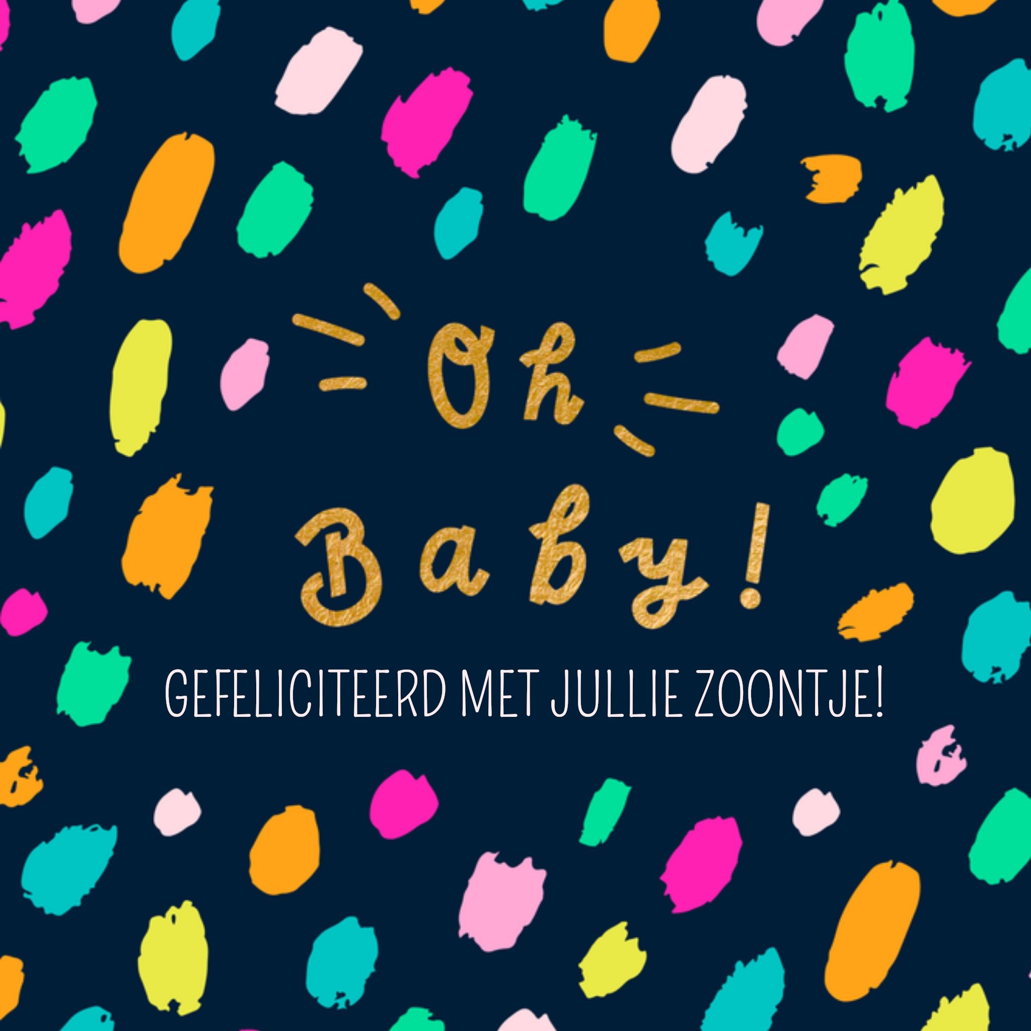 Greetz Geboortekaart kleurrijk Vierkant