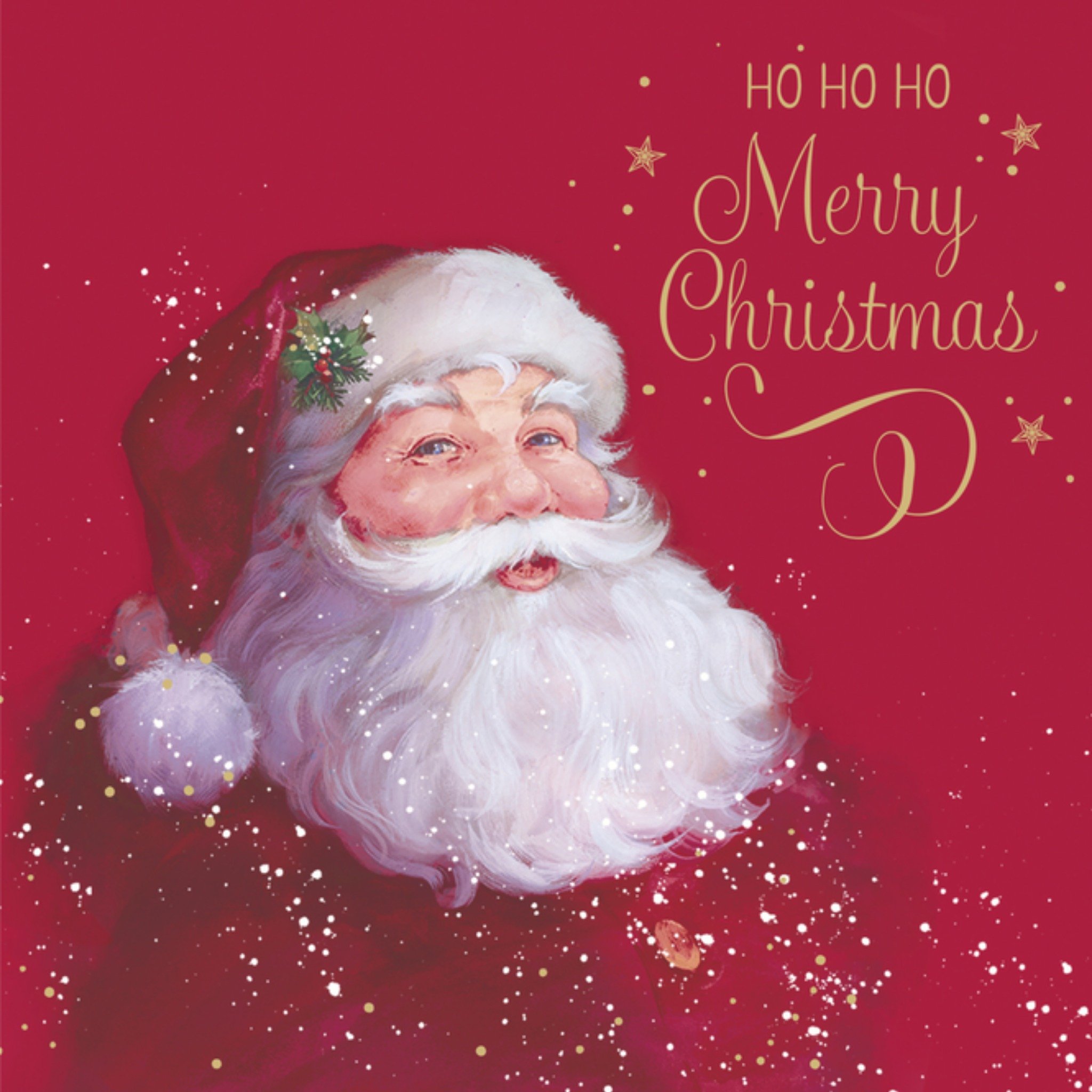 UK Greetings Kerstkaart Kerstman Vierkant