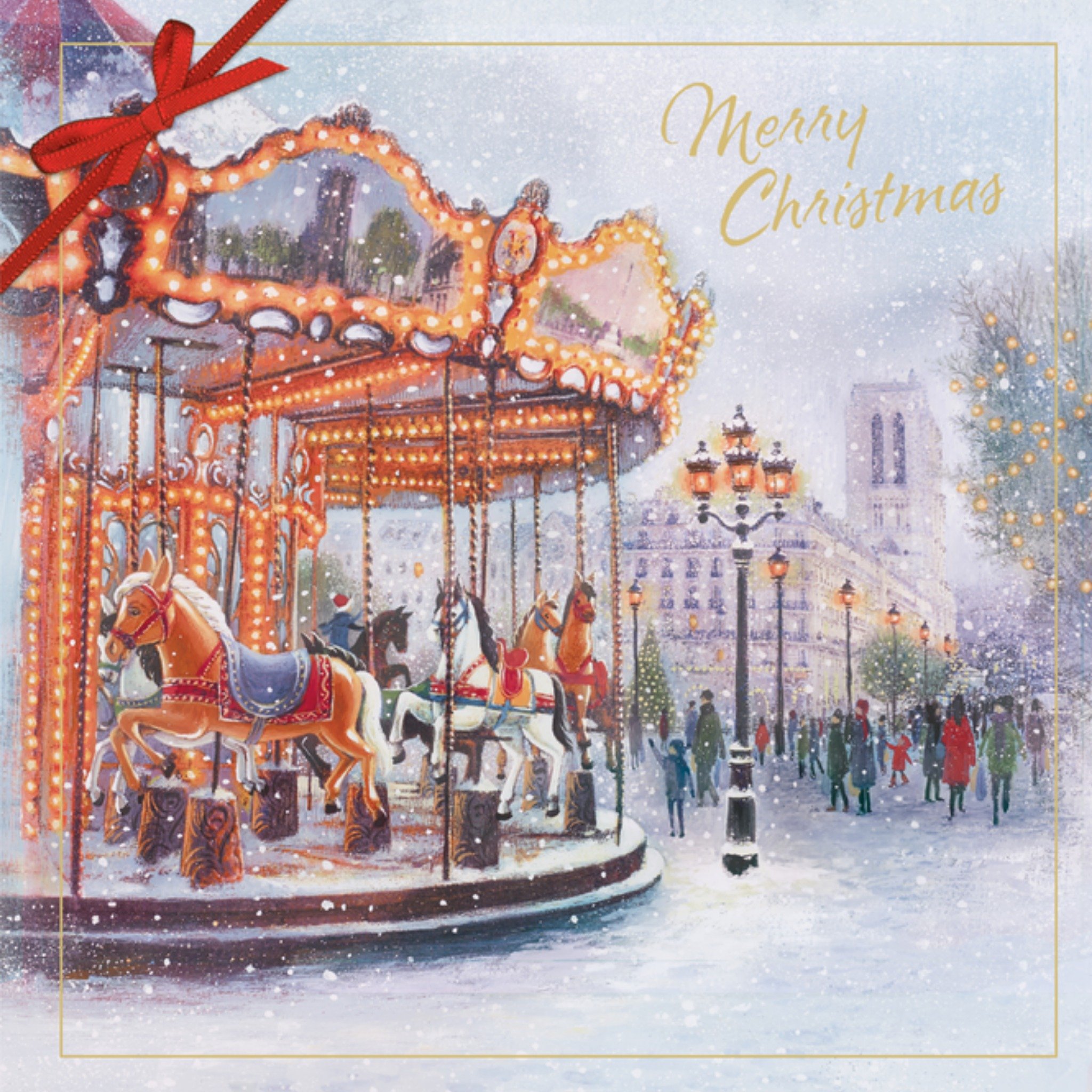 UK Greetings Kerstkaart Klassiek Kermis Vierkant