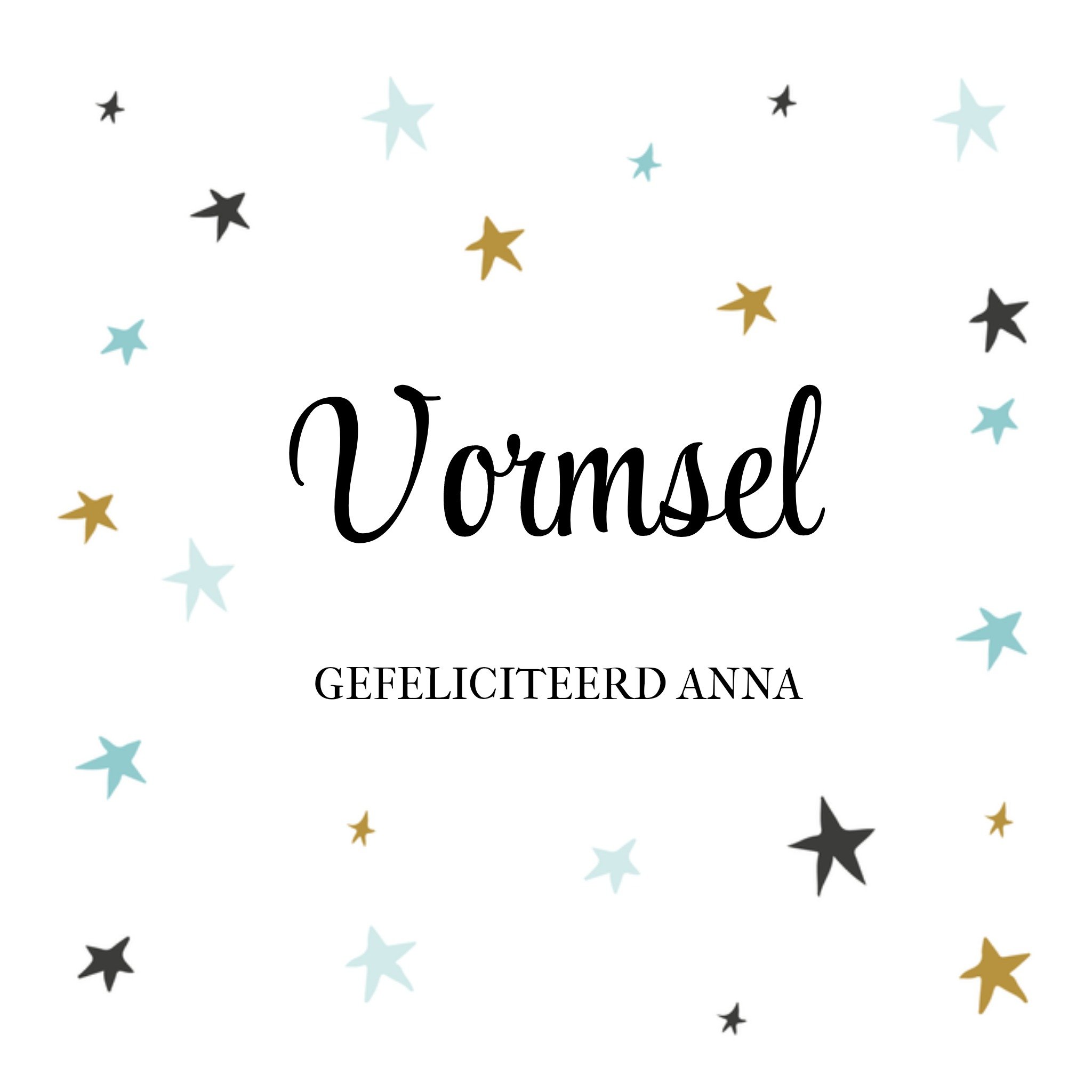 Greetz Vormsel kaart Sterren Vierkant
