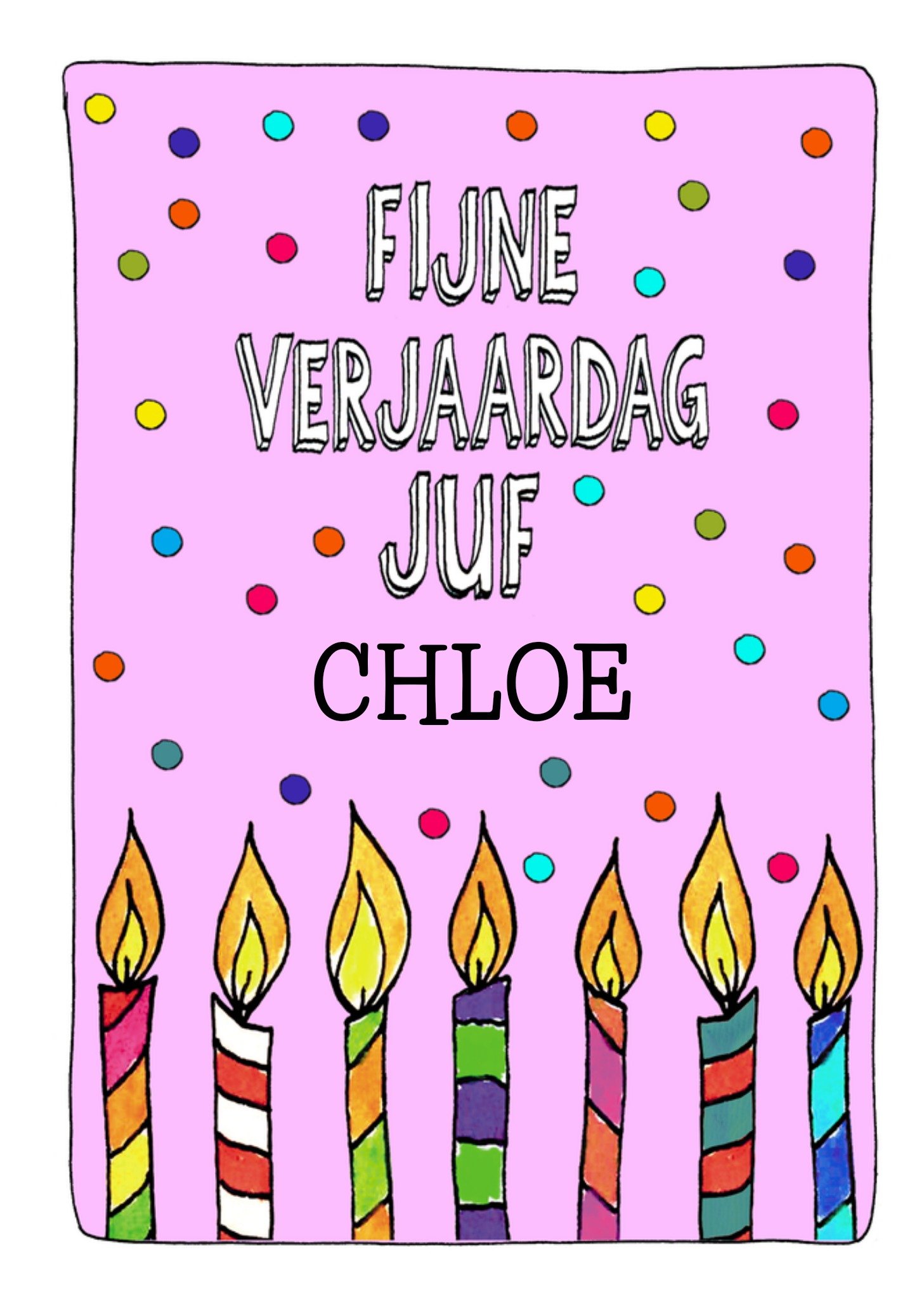 Verjaardagskaart Juf Kaart Sandysign