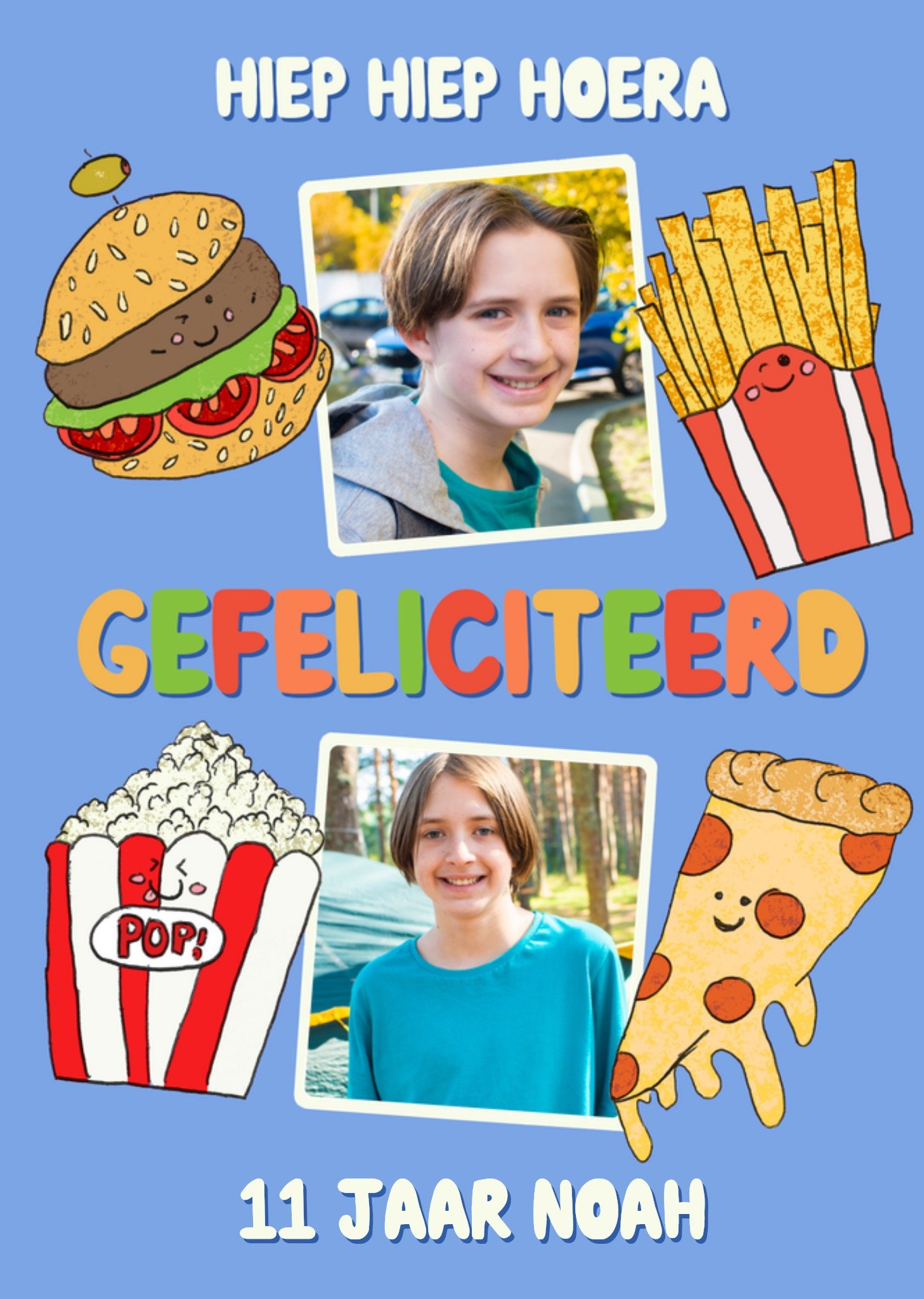 Verjaardagskaart 11 Hiep Hiep Hoera Greetz