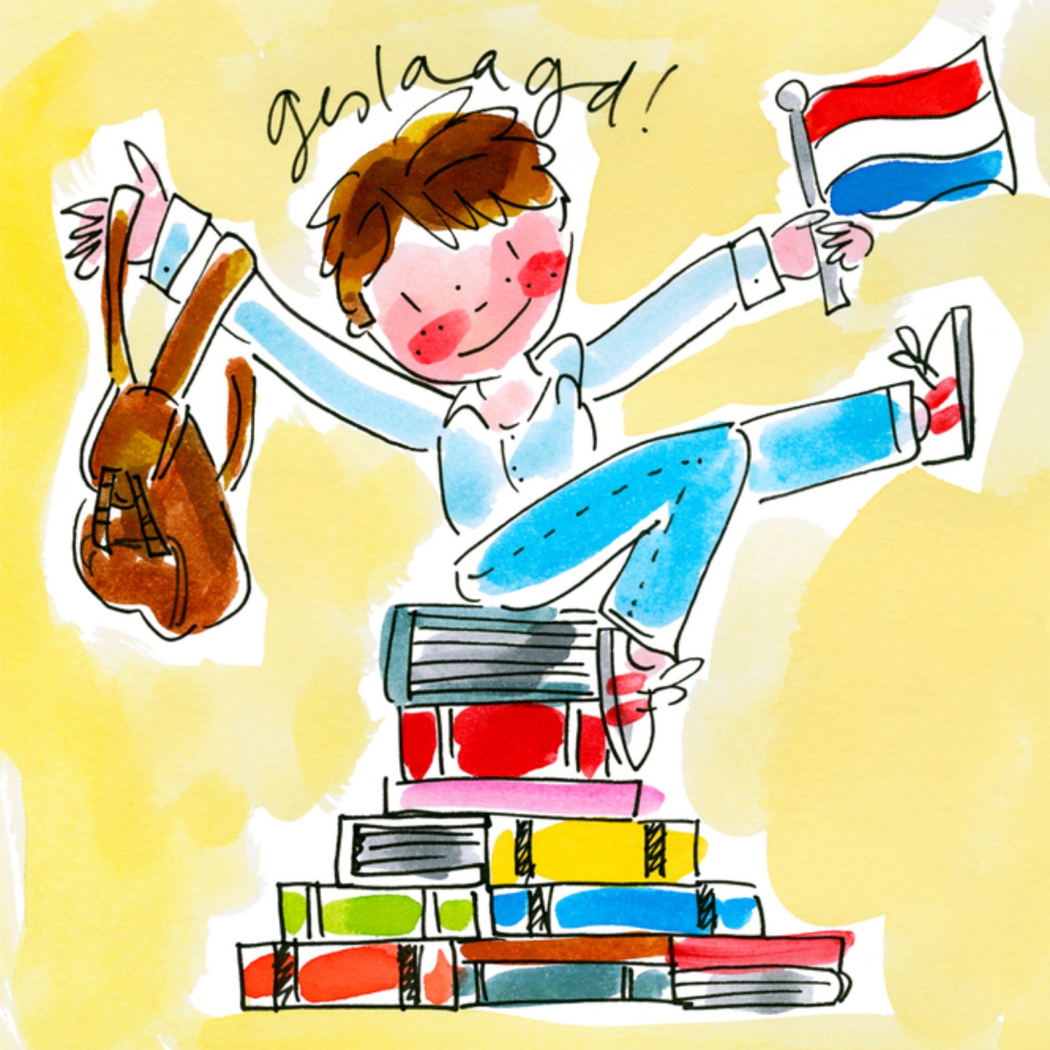 Geslaagd kaart Vlag en wimpel Vierkante Kaart Blond Amsterdam