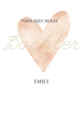 Voor Mijn Mooie Dochter Aquarel Hart Kaart