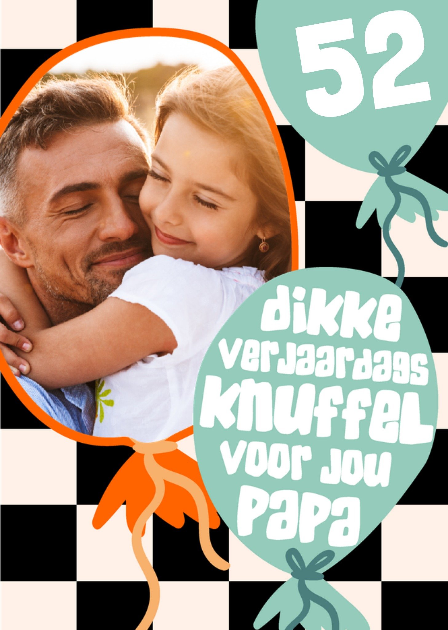 Verjaardagskaart Met foto en leeftijd Dikke verjaardagsknuffel Greetz