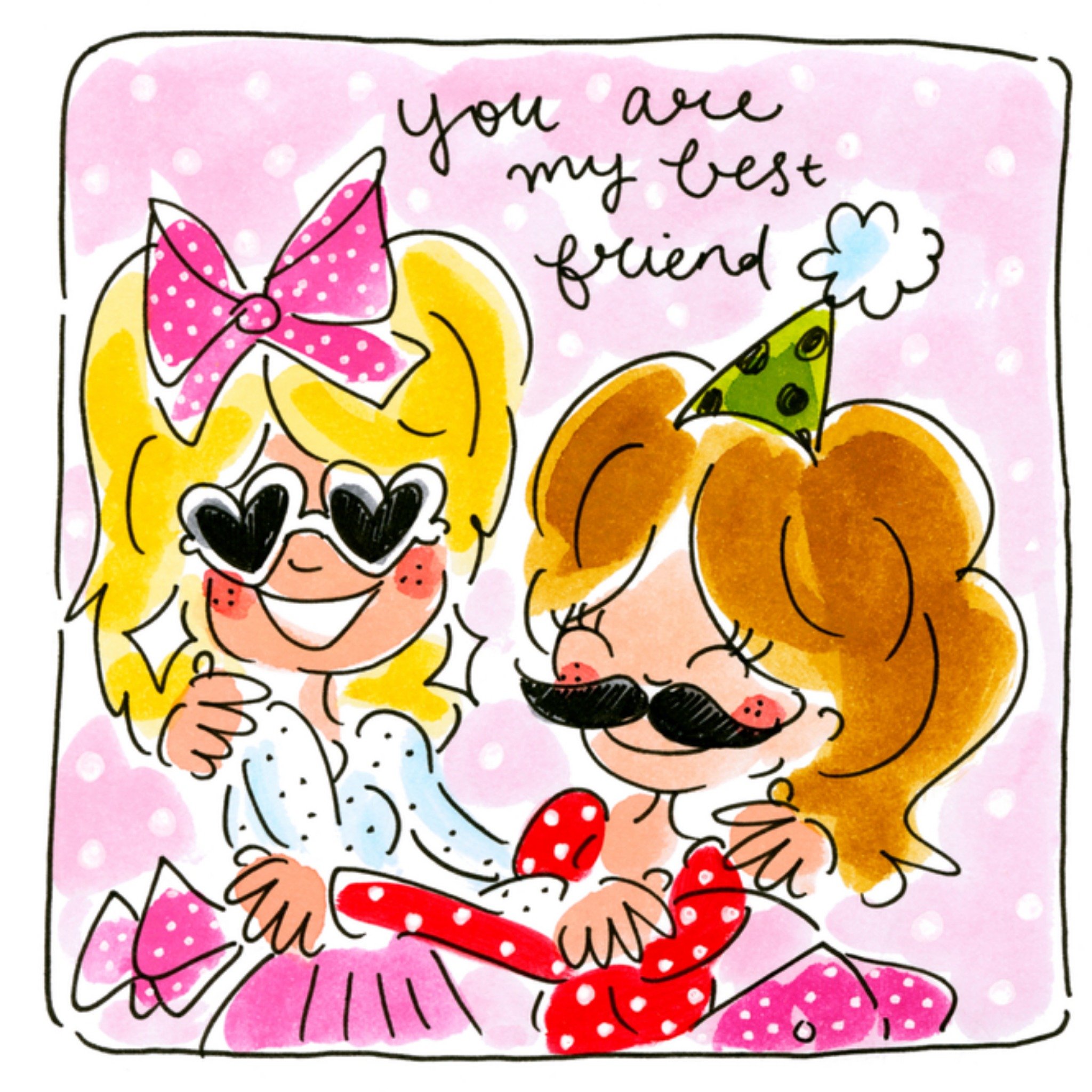 Vriendschapskaart best friend Vierkante Kaart Blond Amsterdam