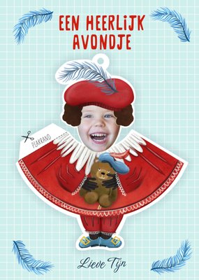 Een Heerlijk Avondje Geïllustreerde Piet Foto Upload Sinterklaas Kaart