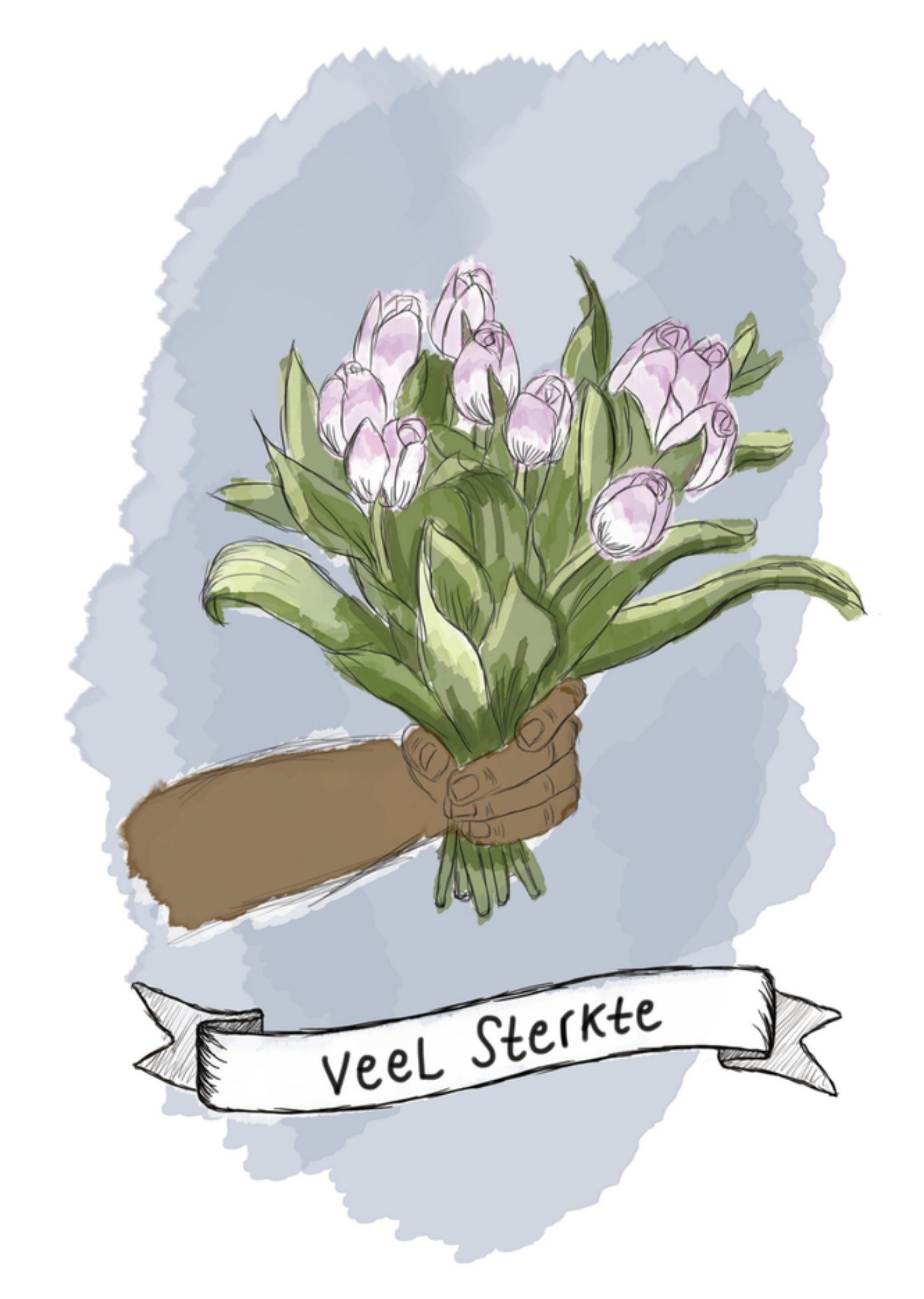 Condoleancekaart bloemen Kaart Kitsch Noir