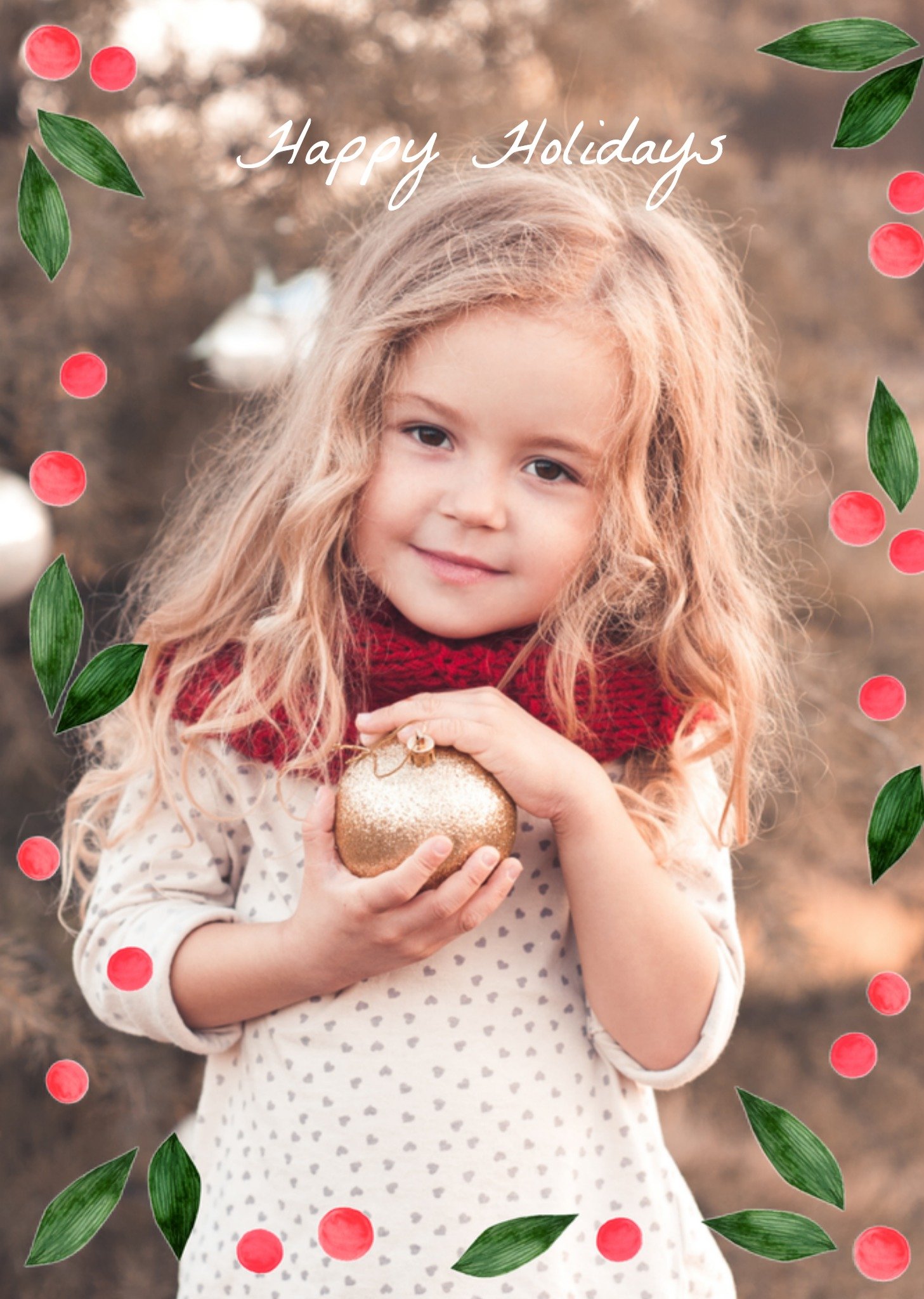 Kerstkaart Met foto Fijne feestdagen Greetz