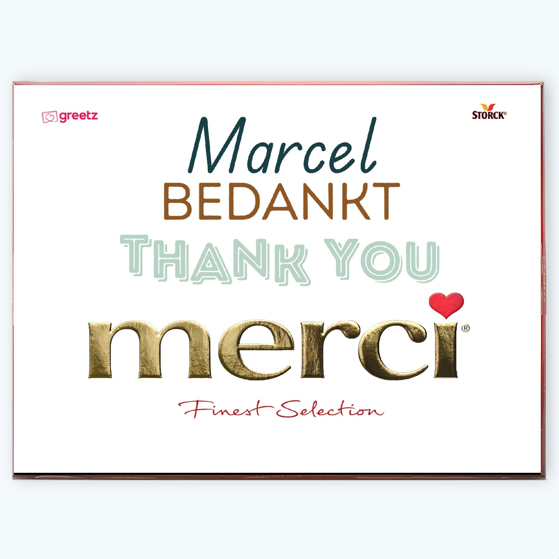 Merci | Bedankt met eigen naam | 675g | Personalised Chocolate