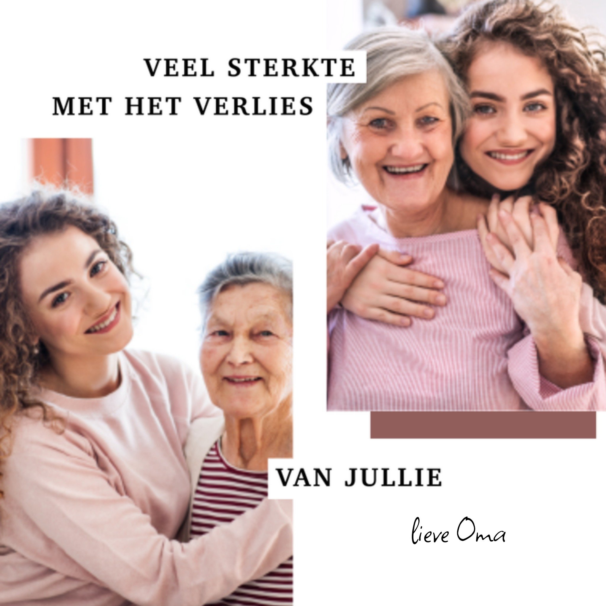 Greetz Condoleancekaart fotokaart oma Vierkant