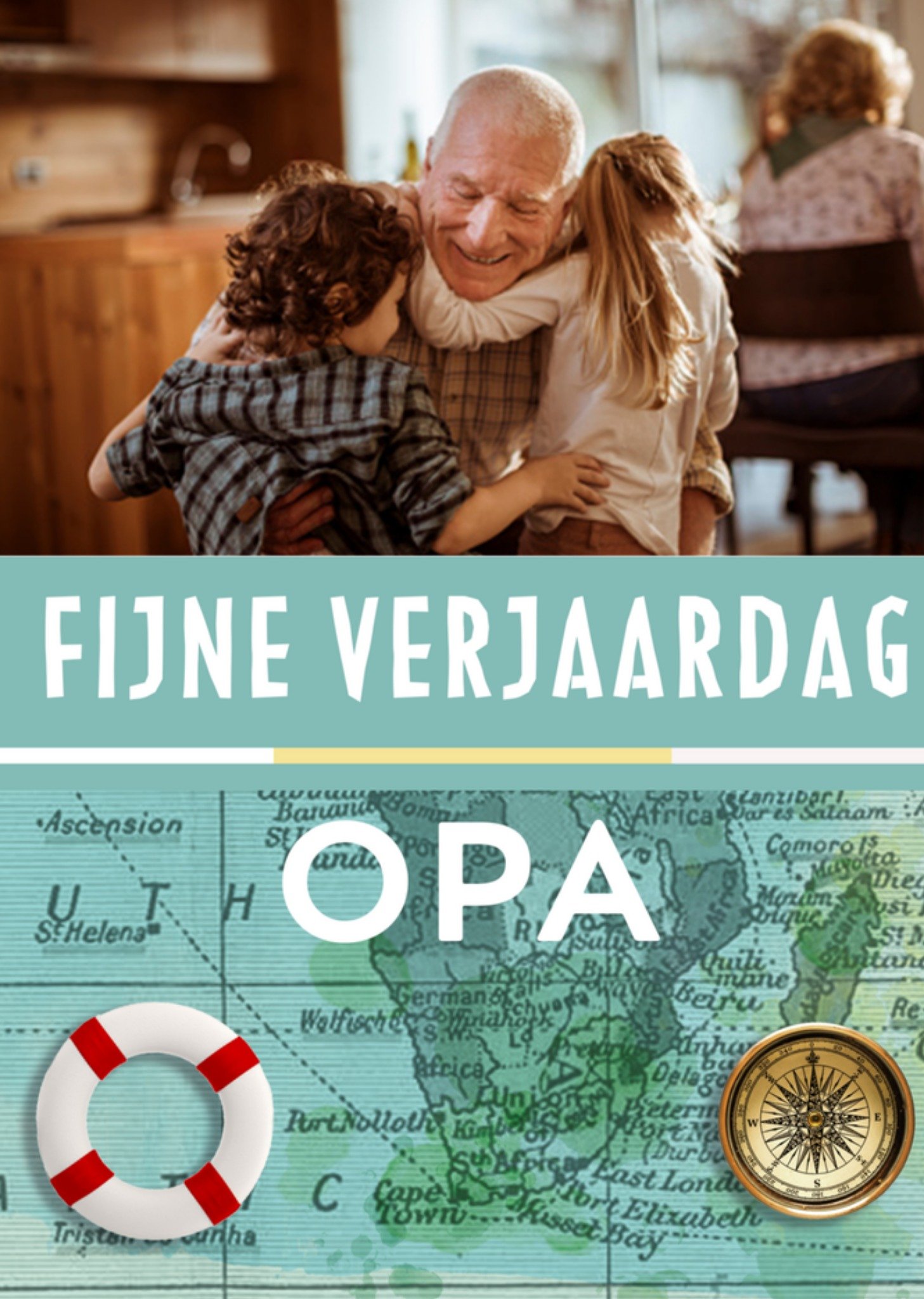 Verjaardagskaart fotokaart wereldkaart Greetz