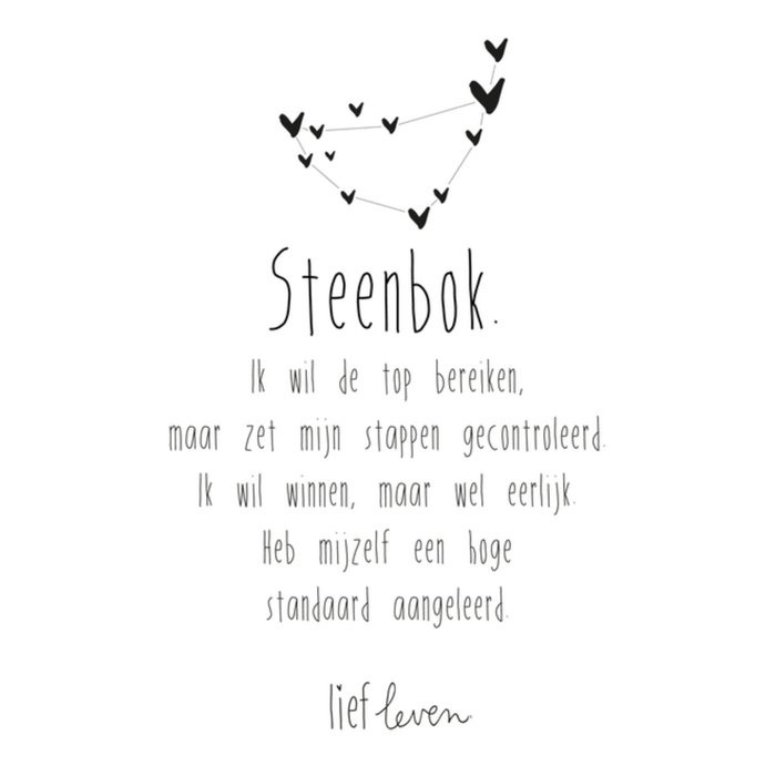 Lief Leven | Sterrenbeeld kaart | Steenbok