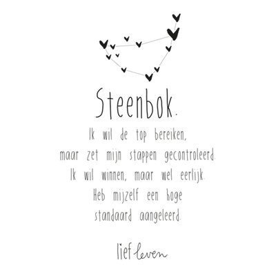 Lief Leven | Sterrenbeeld kaart | Steenbok