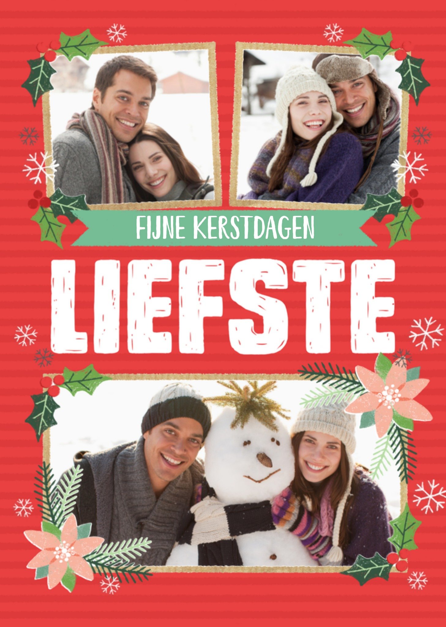 Kerstkaart Fijne kerstdagen liefste Greetz