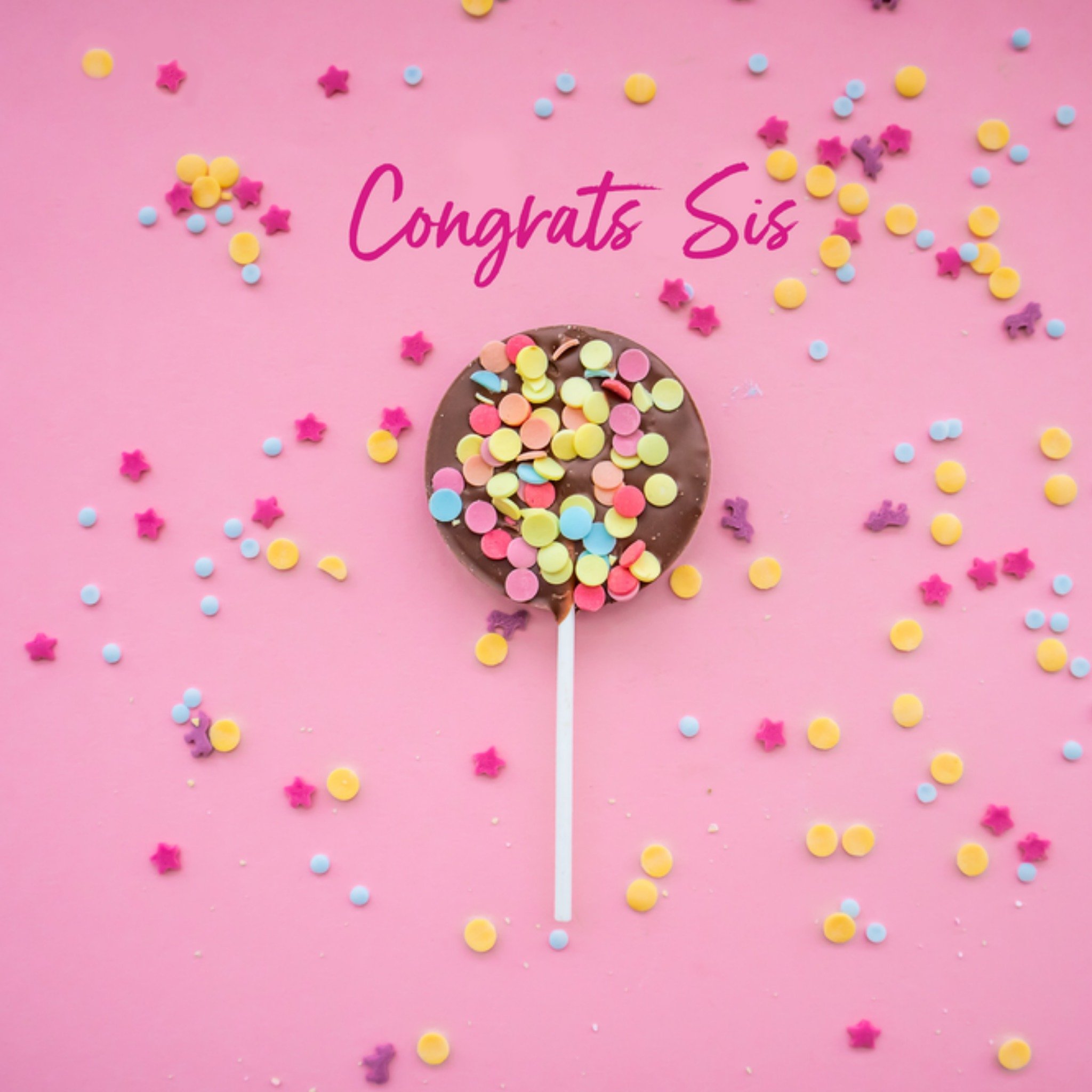 Verjaardagskaart Congrats Sis Vierkante Kaart Photoflash