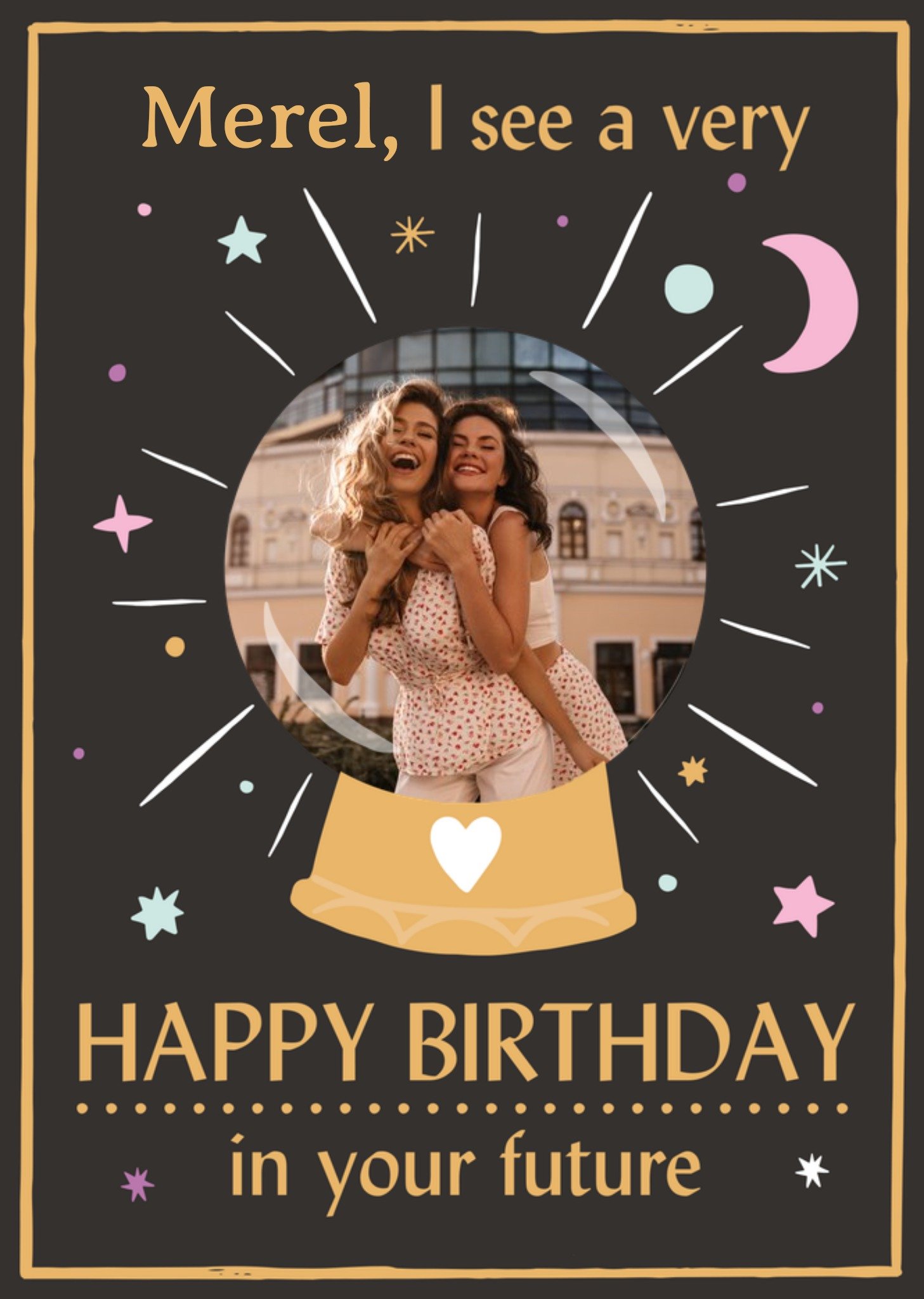 Verjaardagskaart Kristallen bol Met foto Greetz