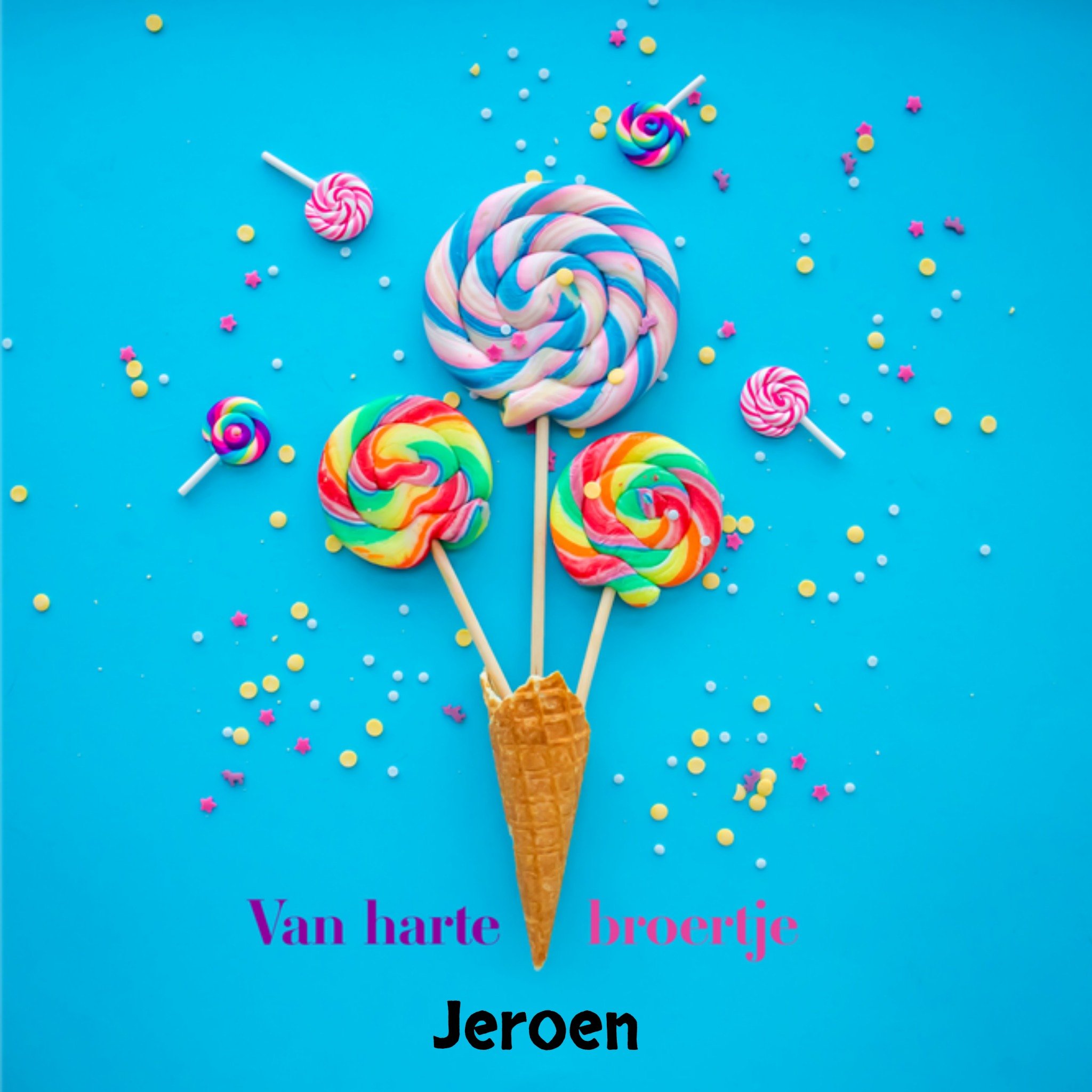 Verjaardagskaart Broertje Met naam Vierkante Kaart Photoflash