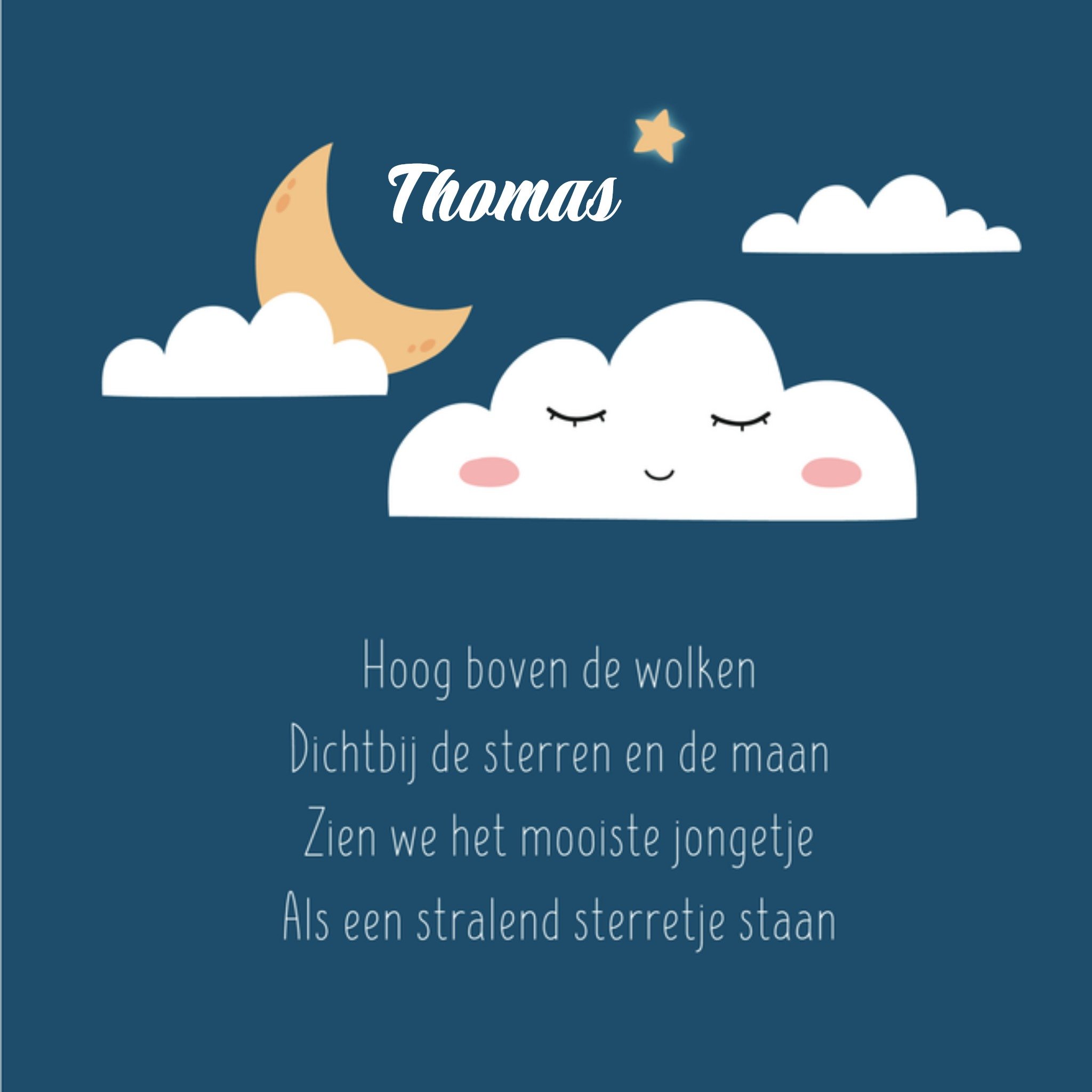 Kleine Vlindervoetjes Condoleancekaart met naa Vierkant