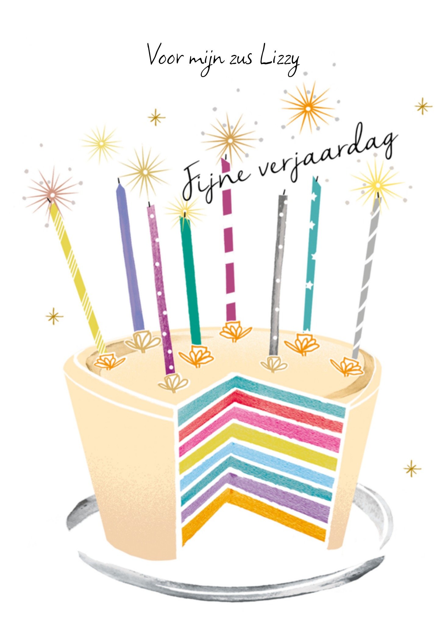 Verjaardag Taart Zus Kaart Paperlink