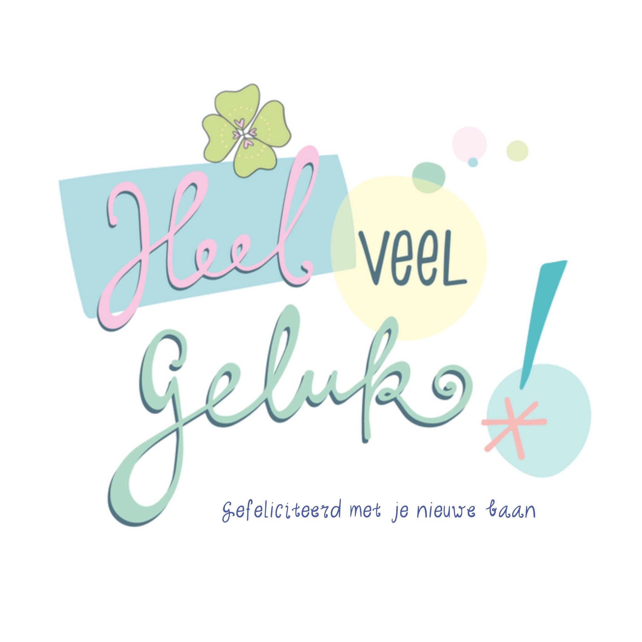 Funny Side Up Nieuwe baan kaart veel geluk Vierkant