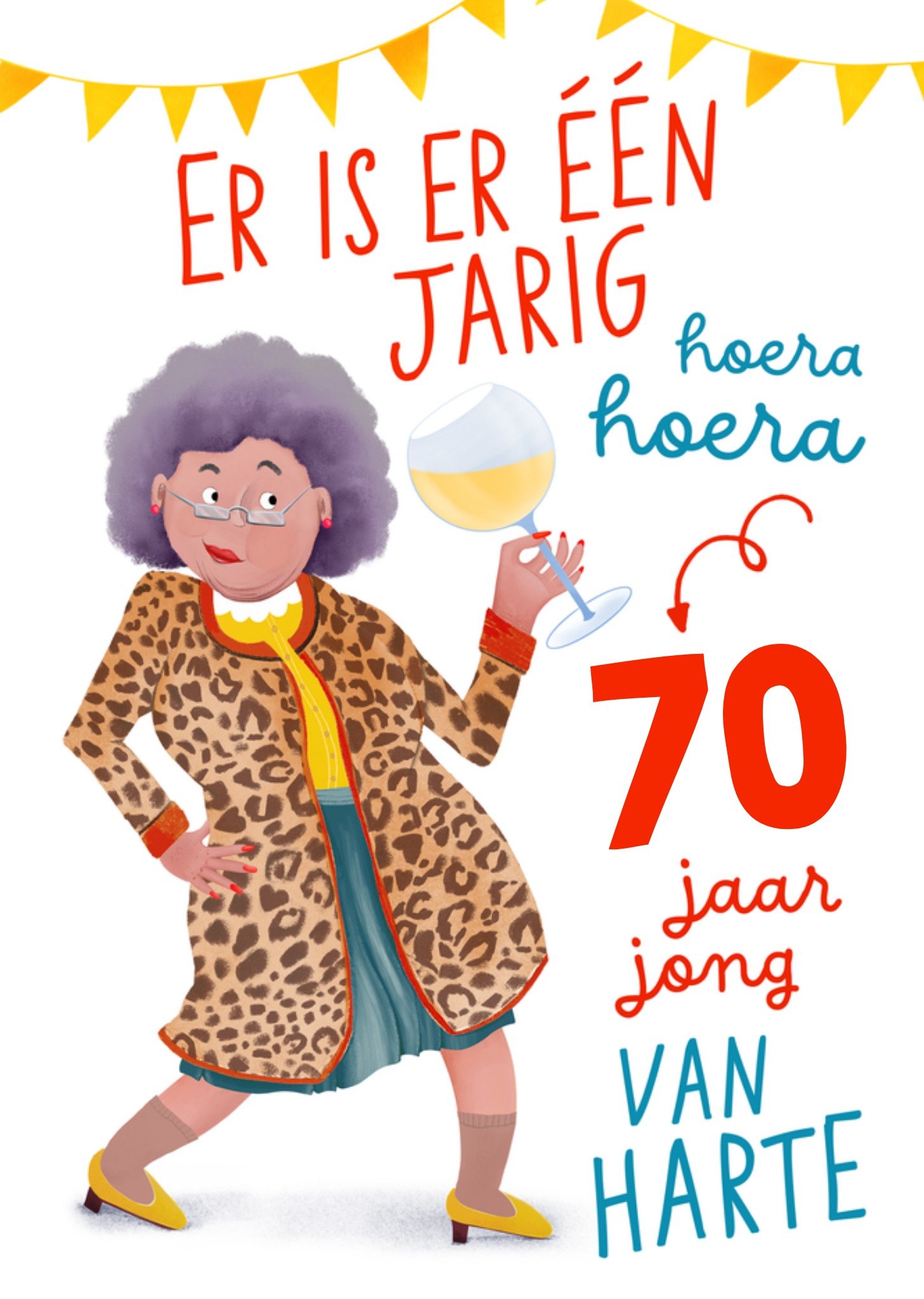 Patricia Hooning Verjaardagskaart Er is er één jarig hoera hoera Kaart Greetz