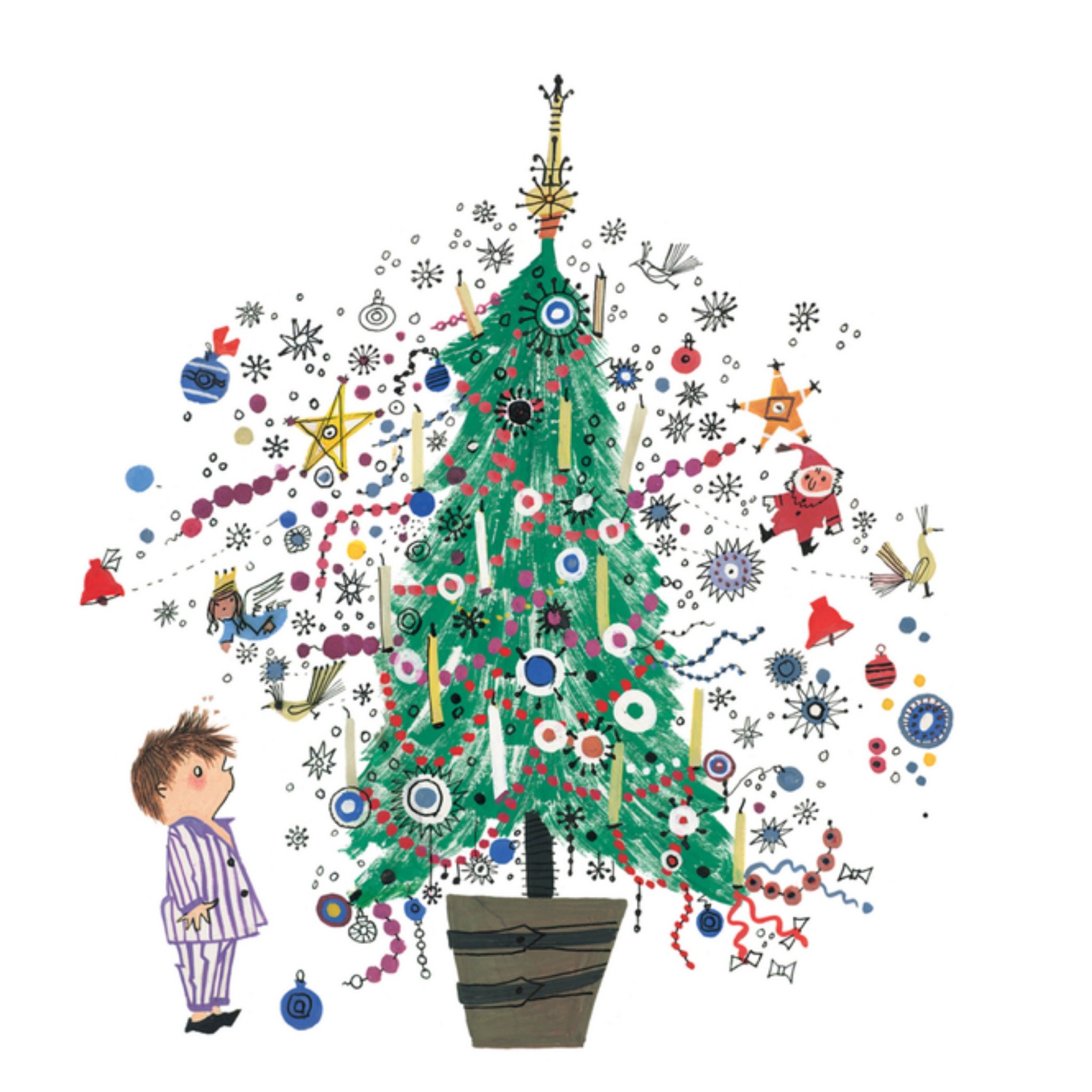 Fiep Westendorp Kerstkaart kerstboom Vierkant