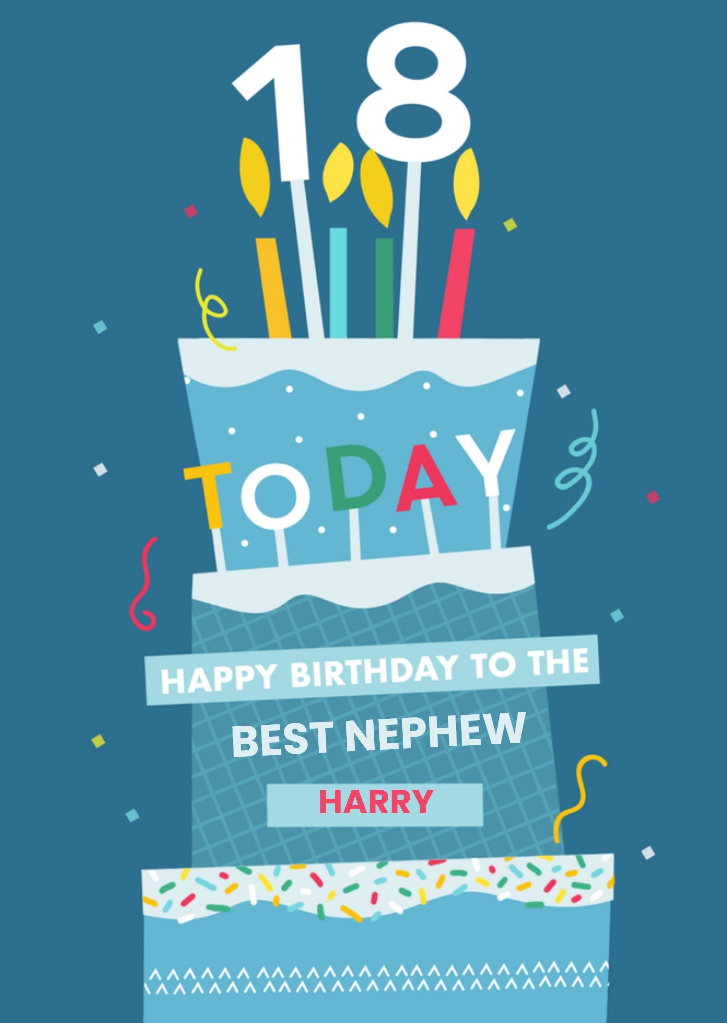 Verjaardagskaart 18 met naam Kaart Greetz