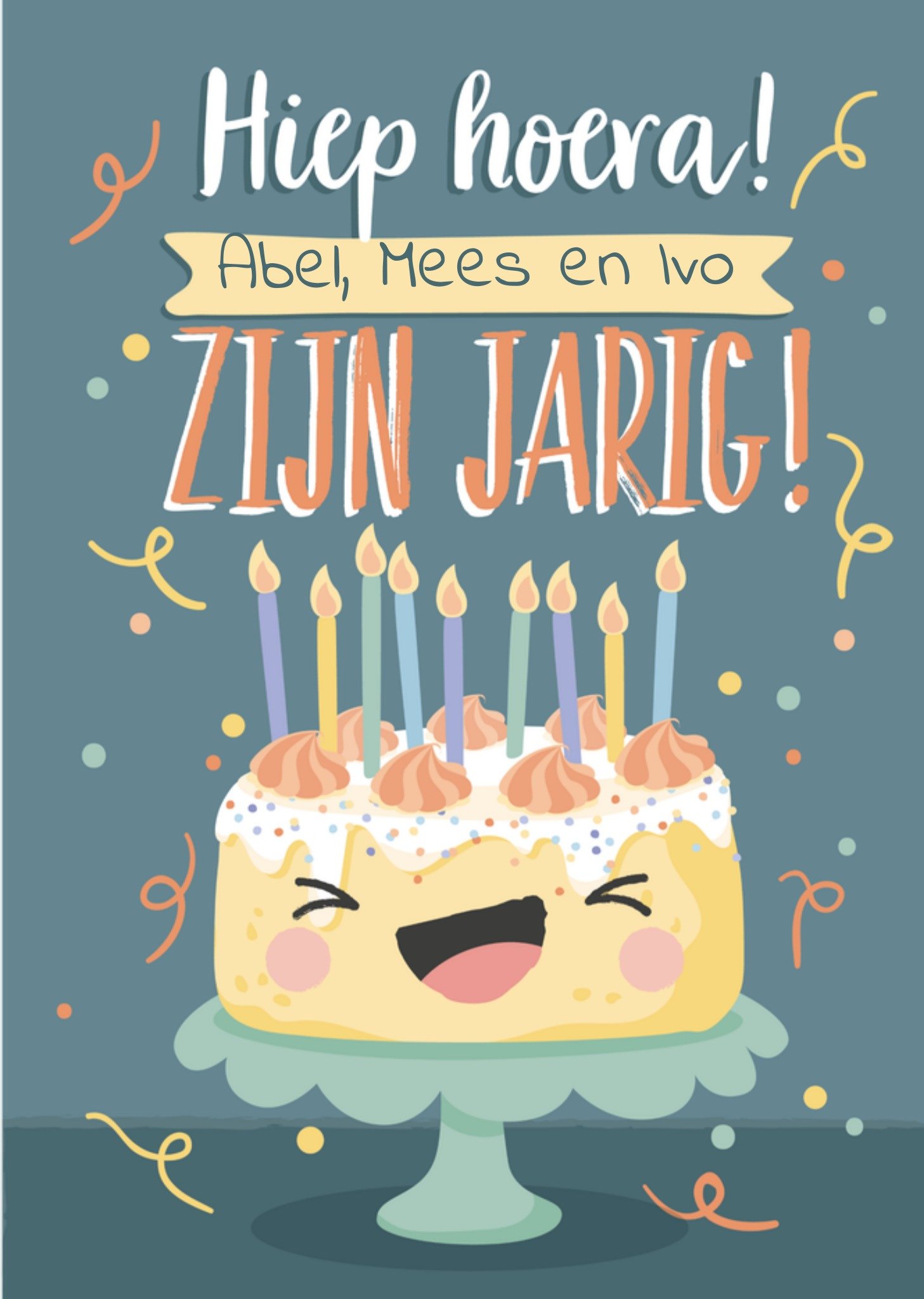 Verjaardagskaart Taart Jongens Kaart Tante Kaartje