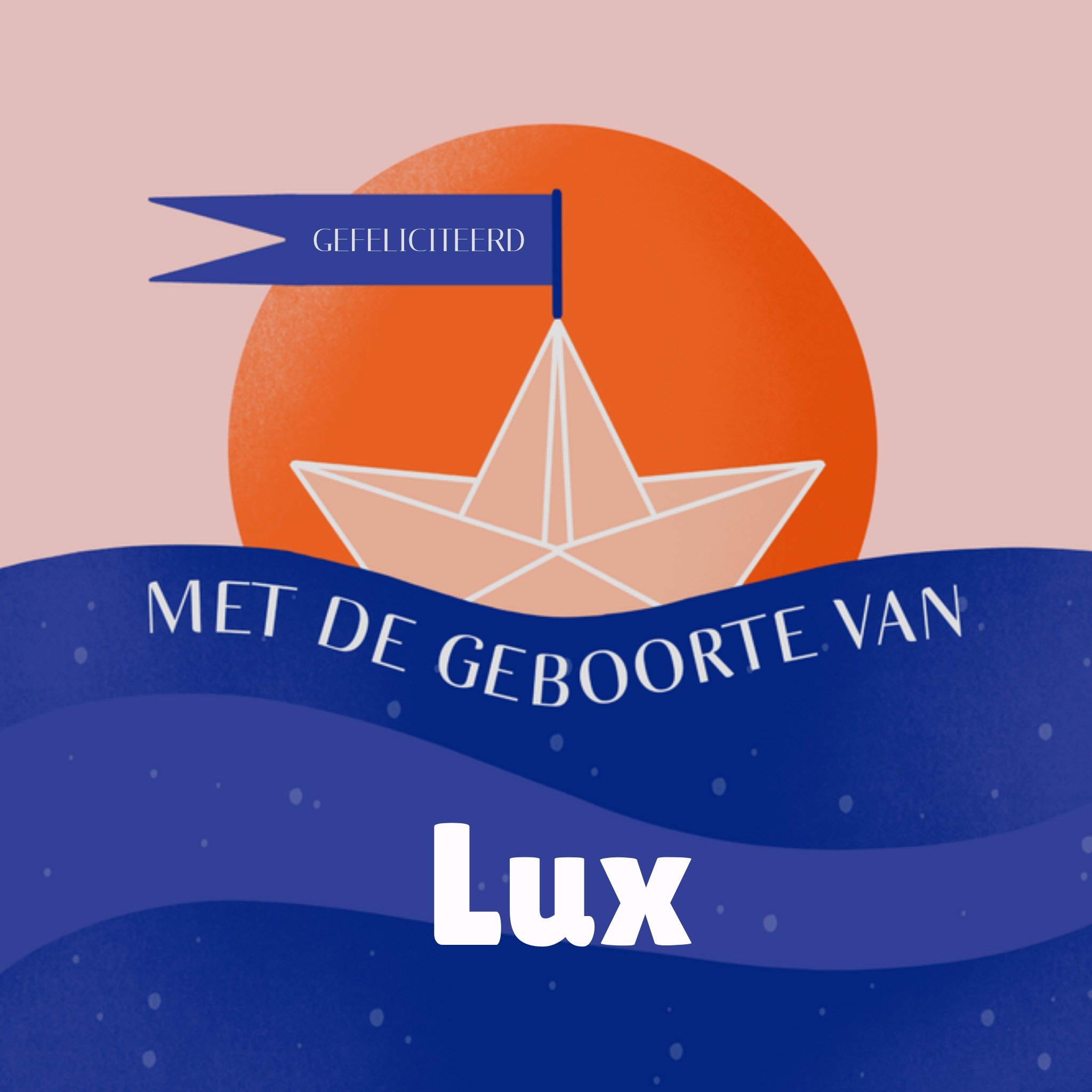Greetz Geboortekaart boot illustratie zakelijk Vierkant