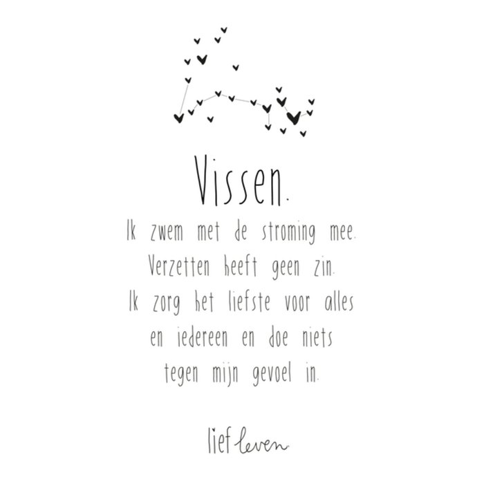 Lief Leven | Sterrenbeeld kaart | Vissen