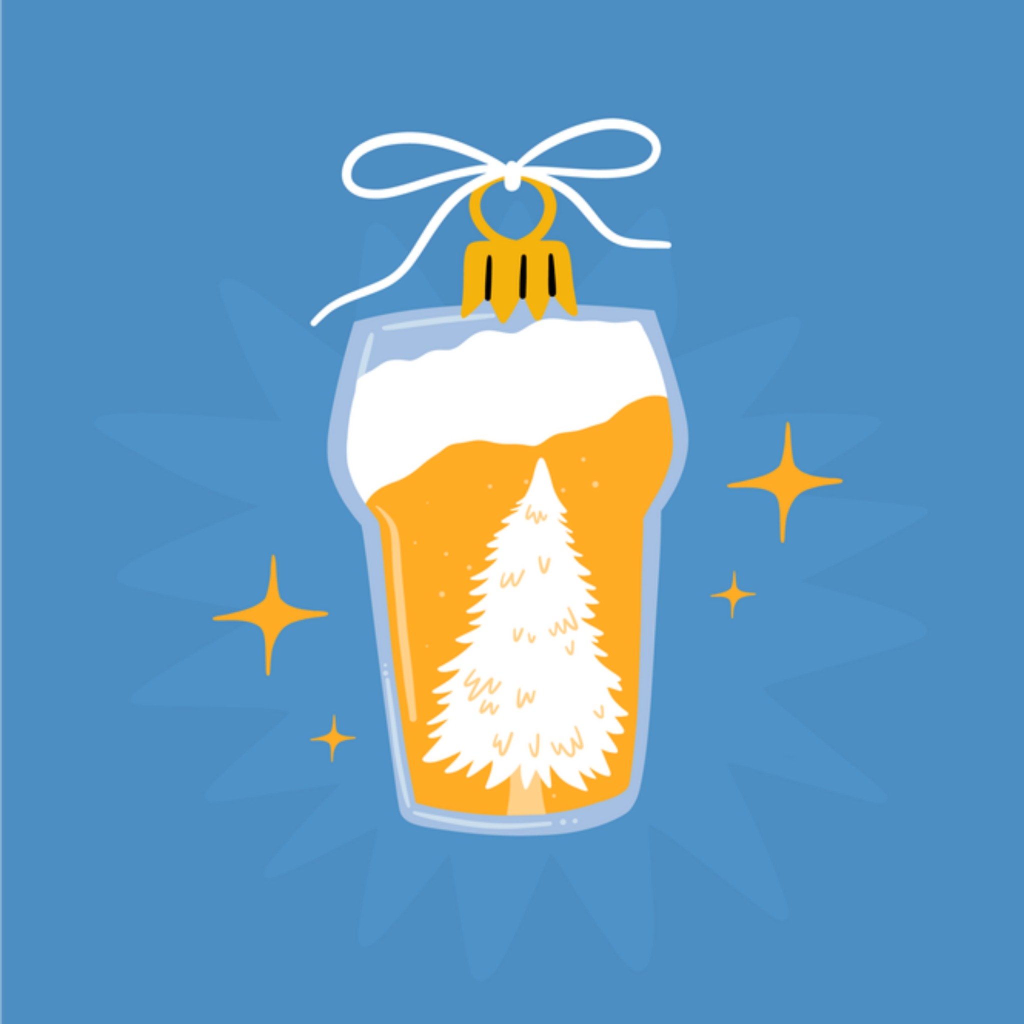 Greetz Kerstkaart Bier decoratie Vierkant