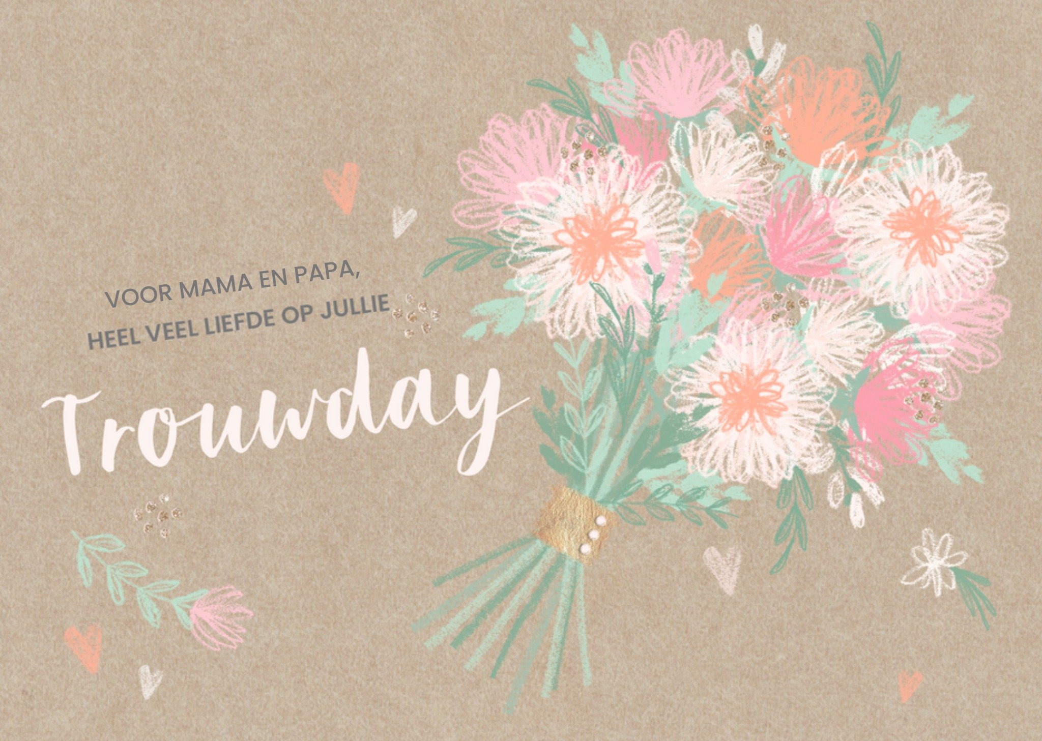 Huwelijkskaart Voor Mama And Papa Heel Veel Liefde Trouwdag Aanpasbare tekst Kaart Greetz