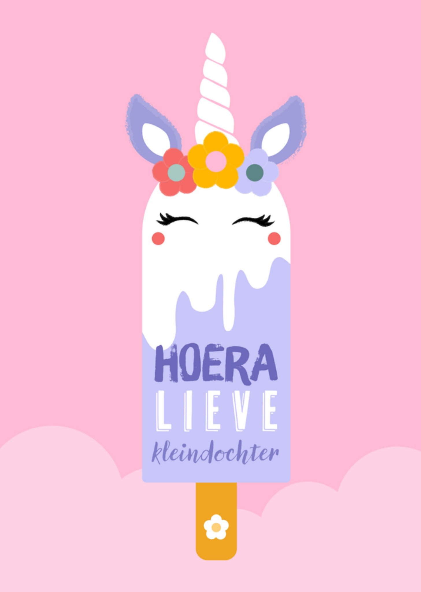 Verjaardagskaart Unicorn Kleindochter Kaart Greetz