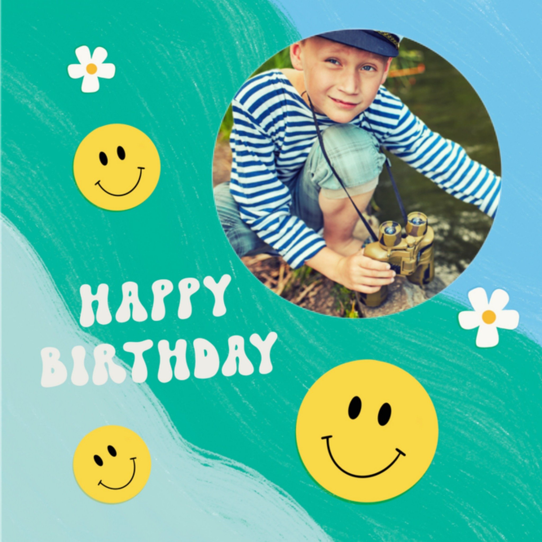 Greetz Verjaardagskaart Bloemen Vierkant