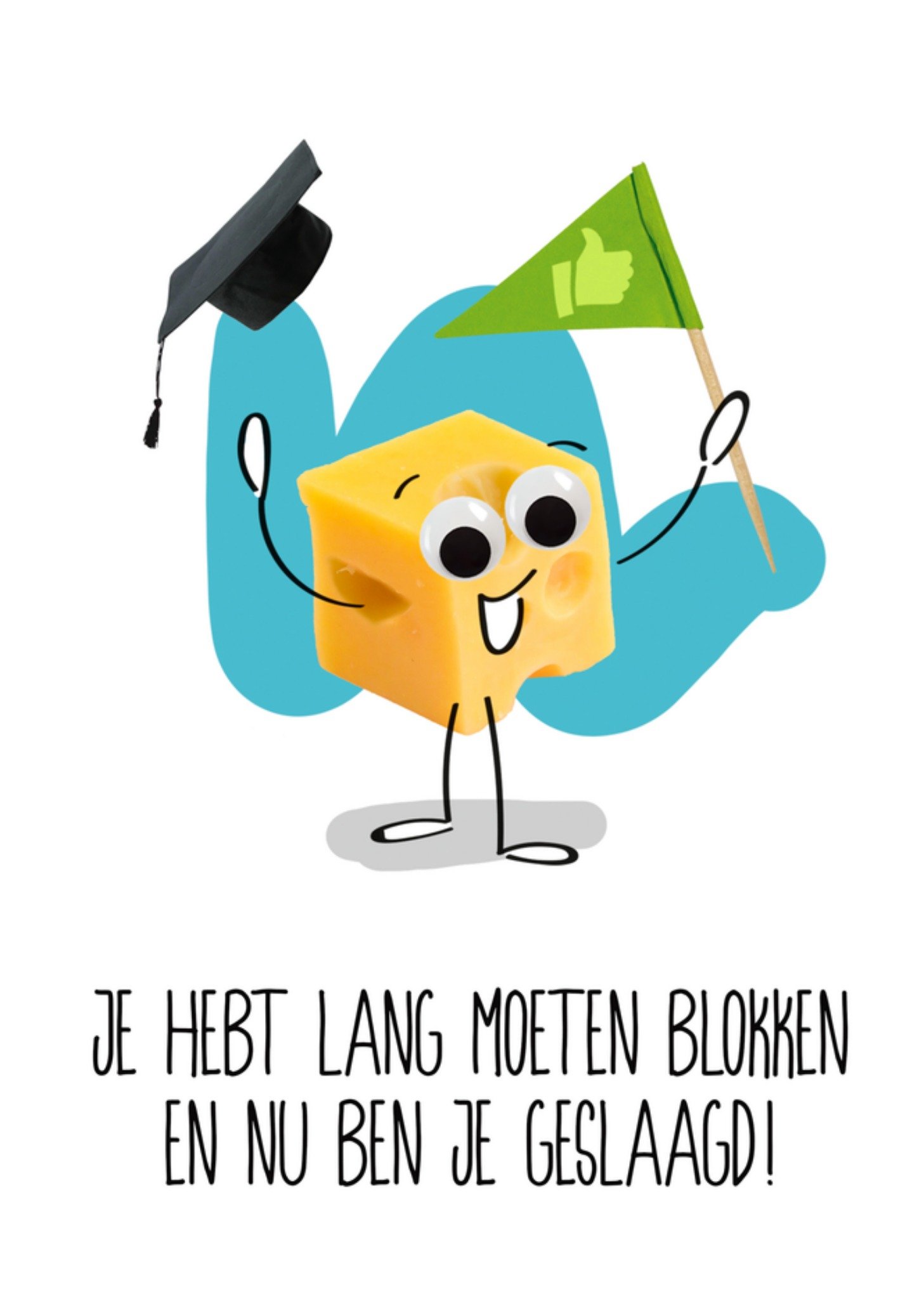 Geslaagd kaart kaasblokje Kaart Paperclip