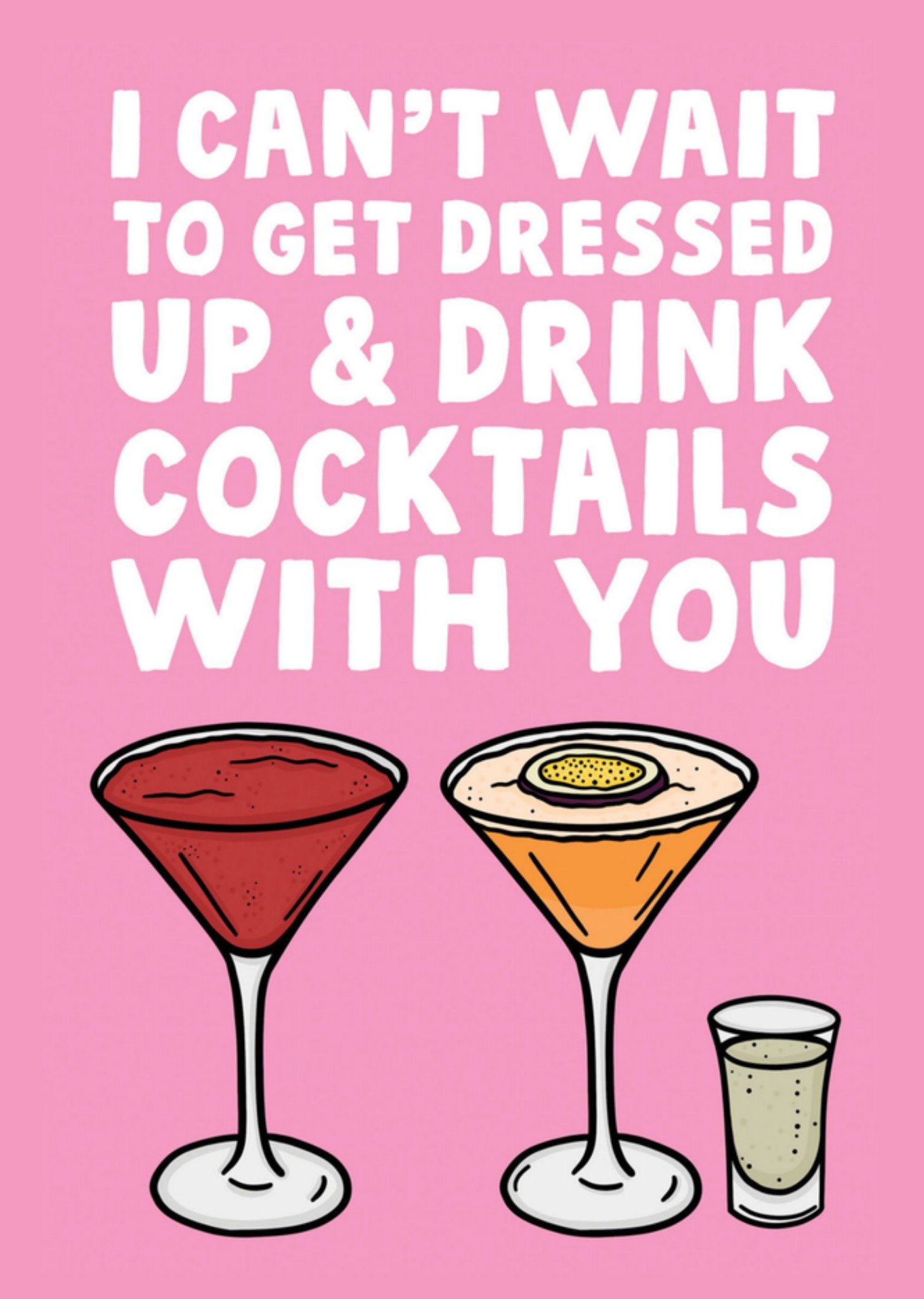 Izzy Likes to Doodle Verjaardagskaart cocktail Kaart Izzy likes to doodle