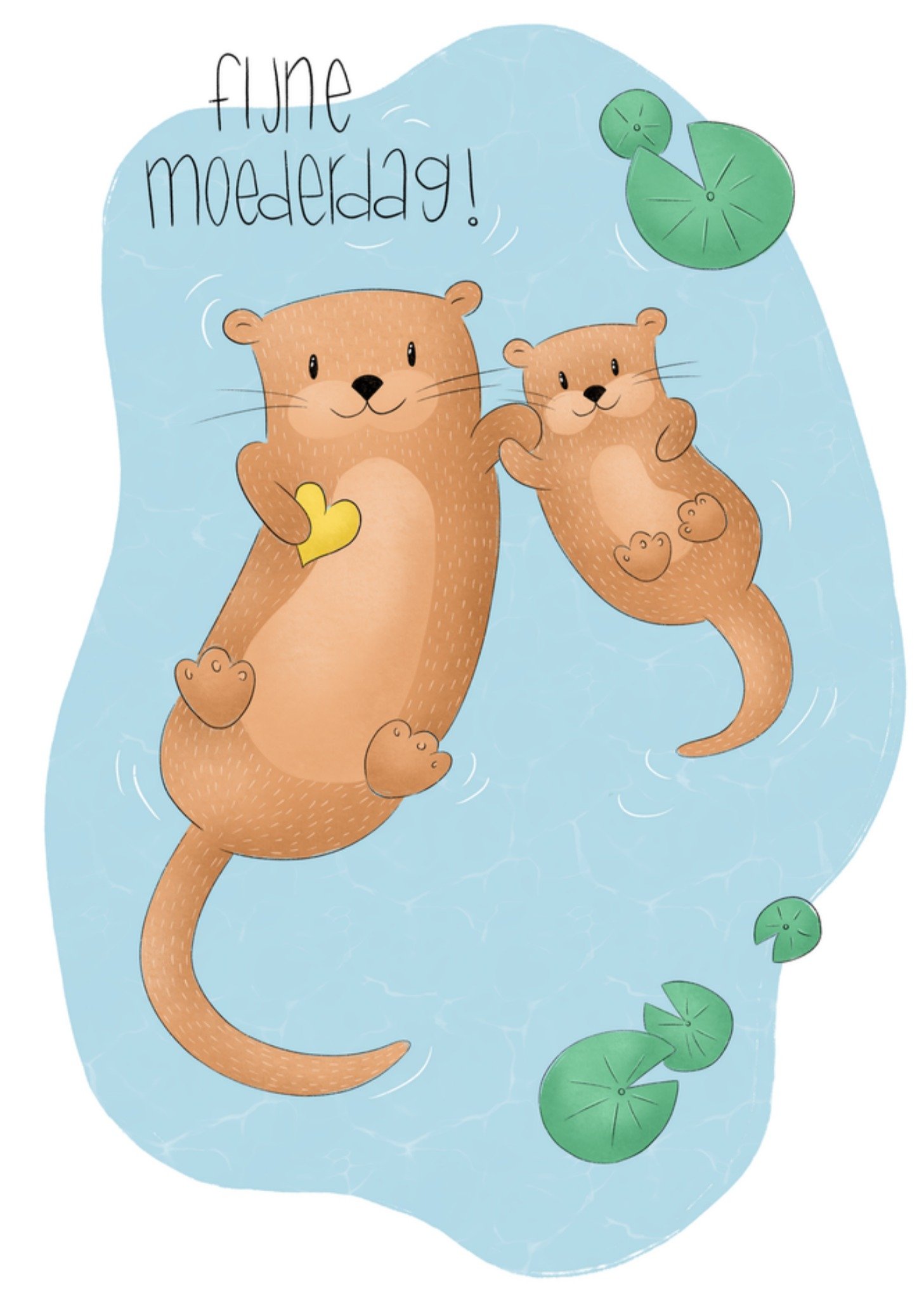 Moederdagkaart Otters Kaart Studio Fred Illustraties