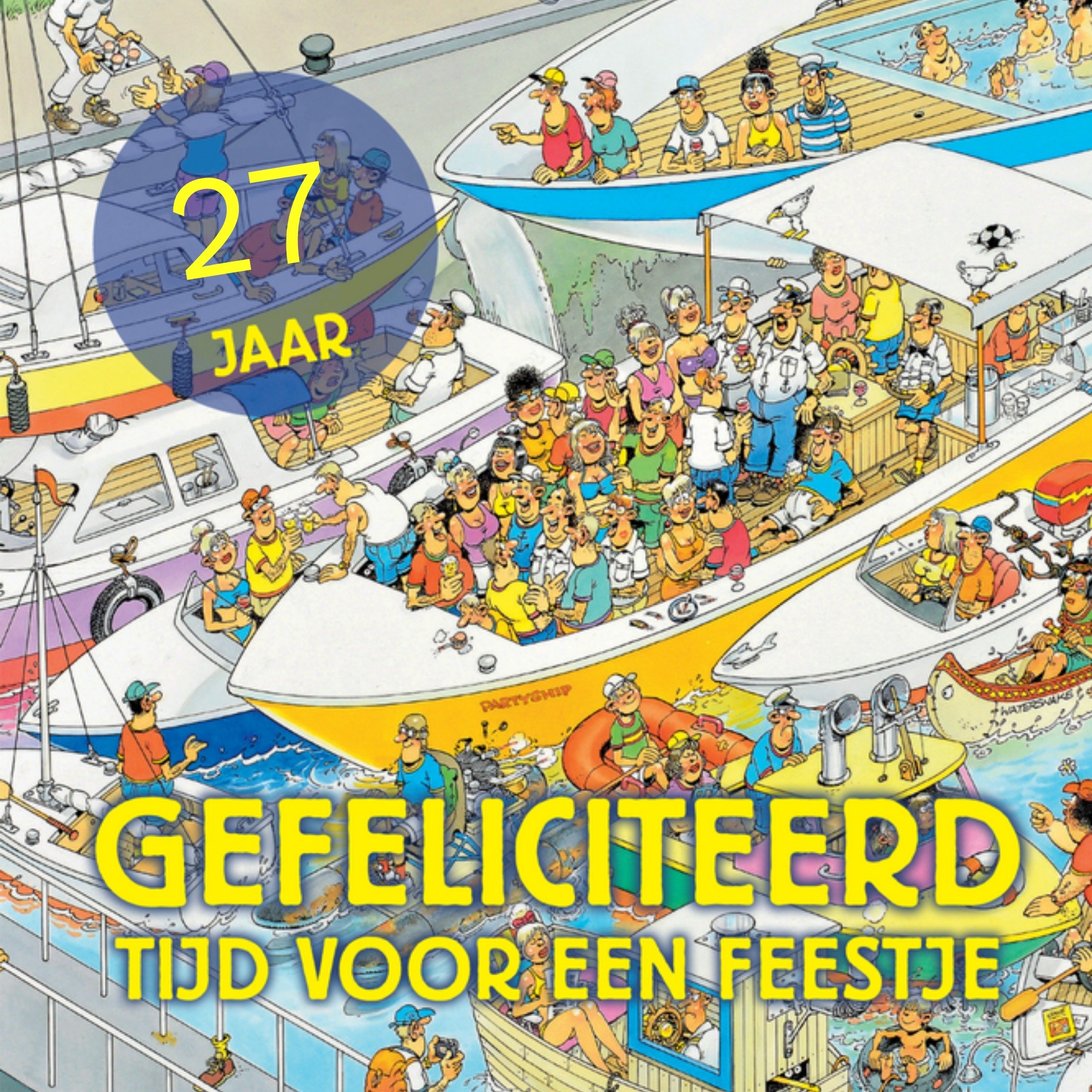 Verjaardagskaart leeftijd Vierkante Kaart Jan van Haasteren