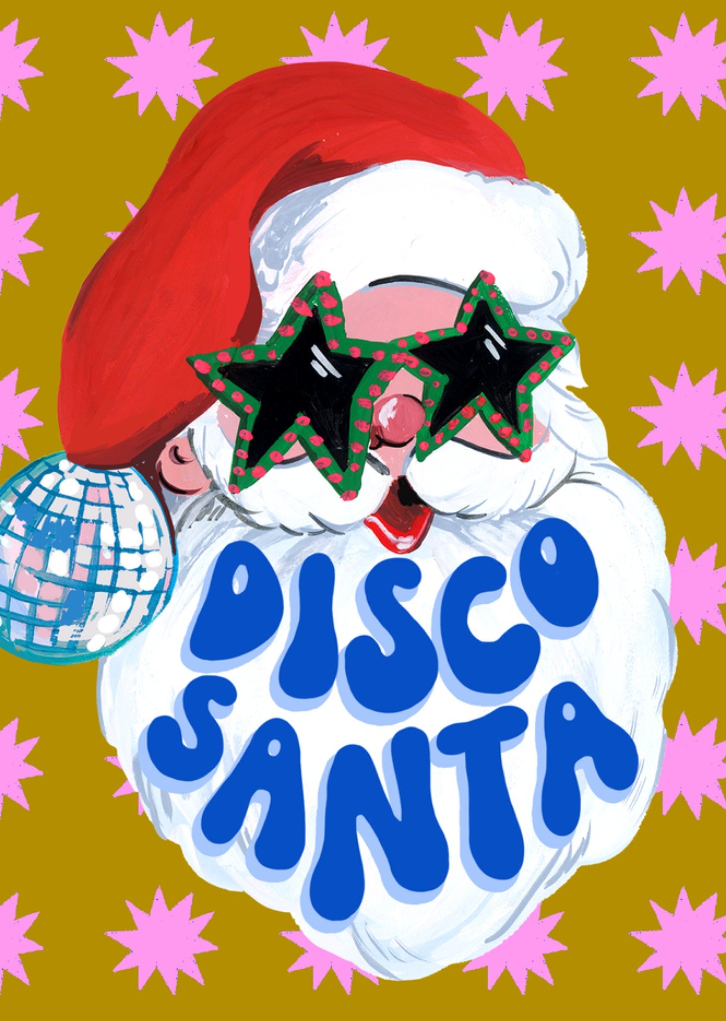 Greetz Eleanor Bowmer Kerstkaart Disco Santa Standard Card