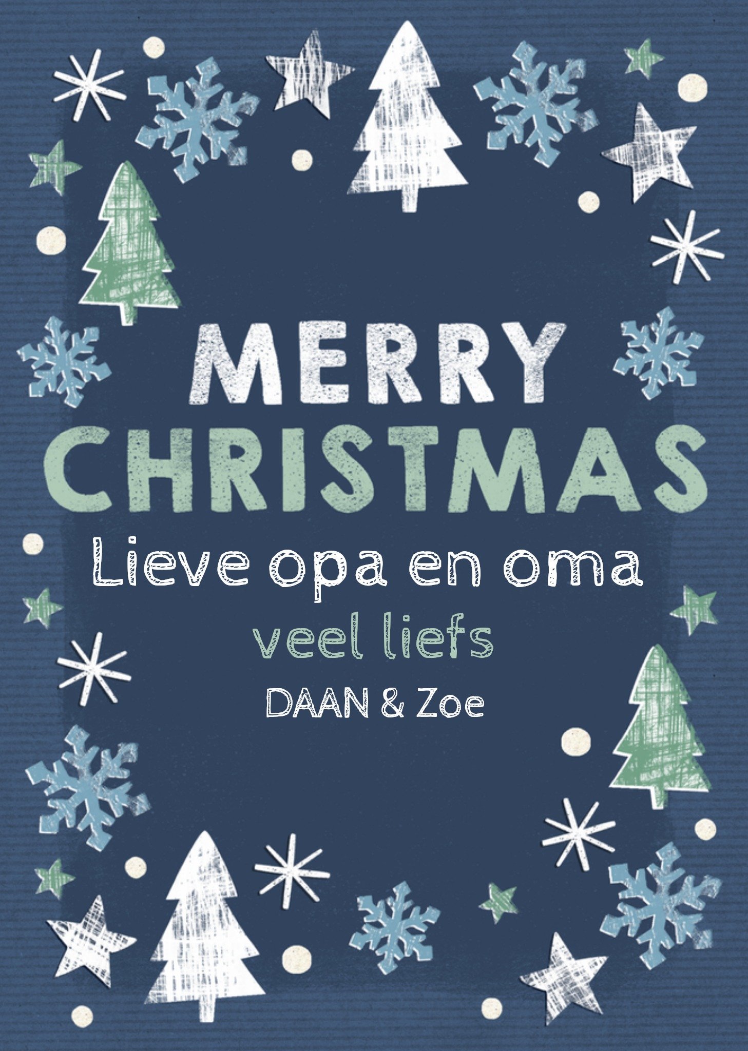 Kerstkaart - Opa en oma