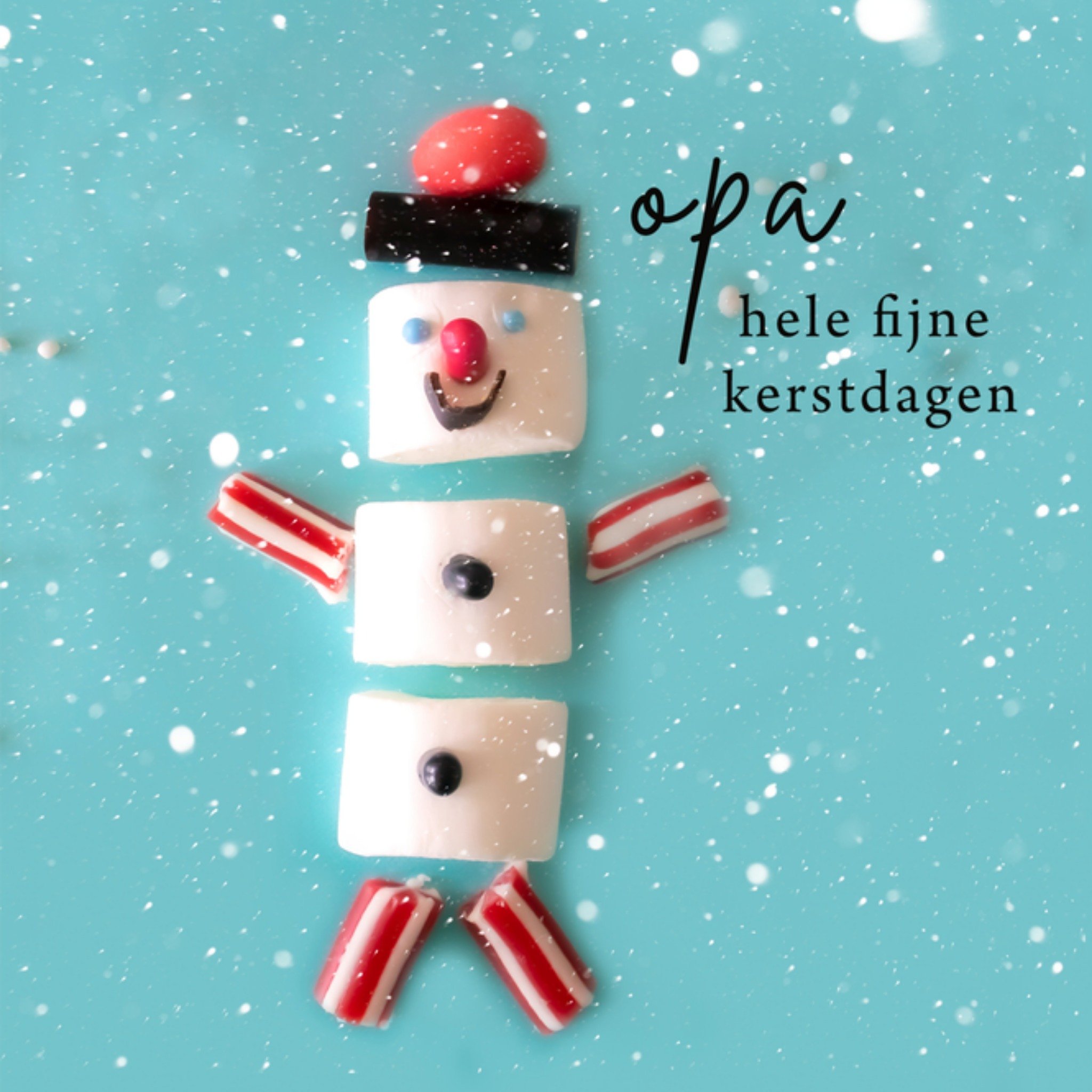 Kerstkaart opa sneeuwpop Photoflash