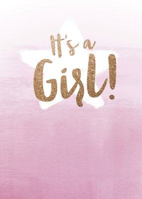 UK Greetings | Geboortekaart | roze