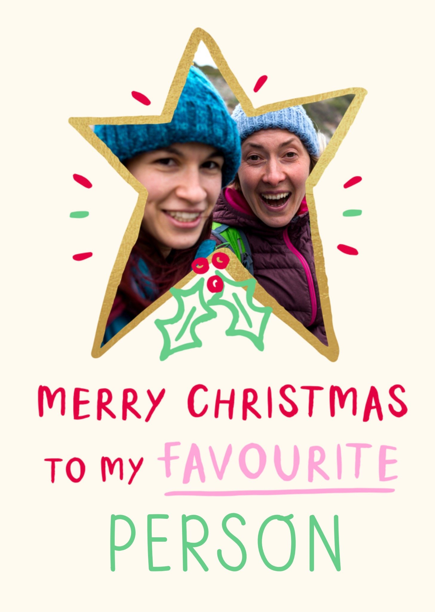 Greetz Kerstkaart Aanpasbare Foto To my favourite Standard Card