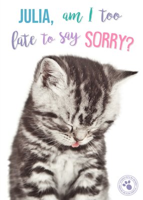 Studio Pets By Myrna Ben Ik Te Laat Om Sorry Te Zeggen Kitten Kaart