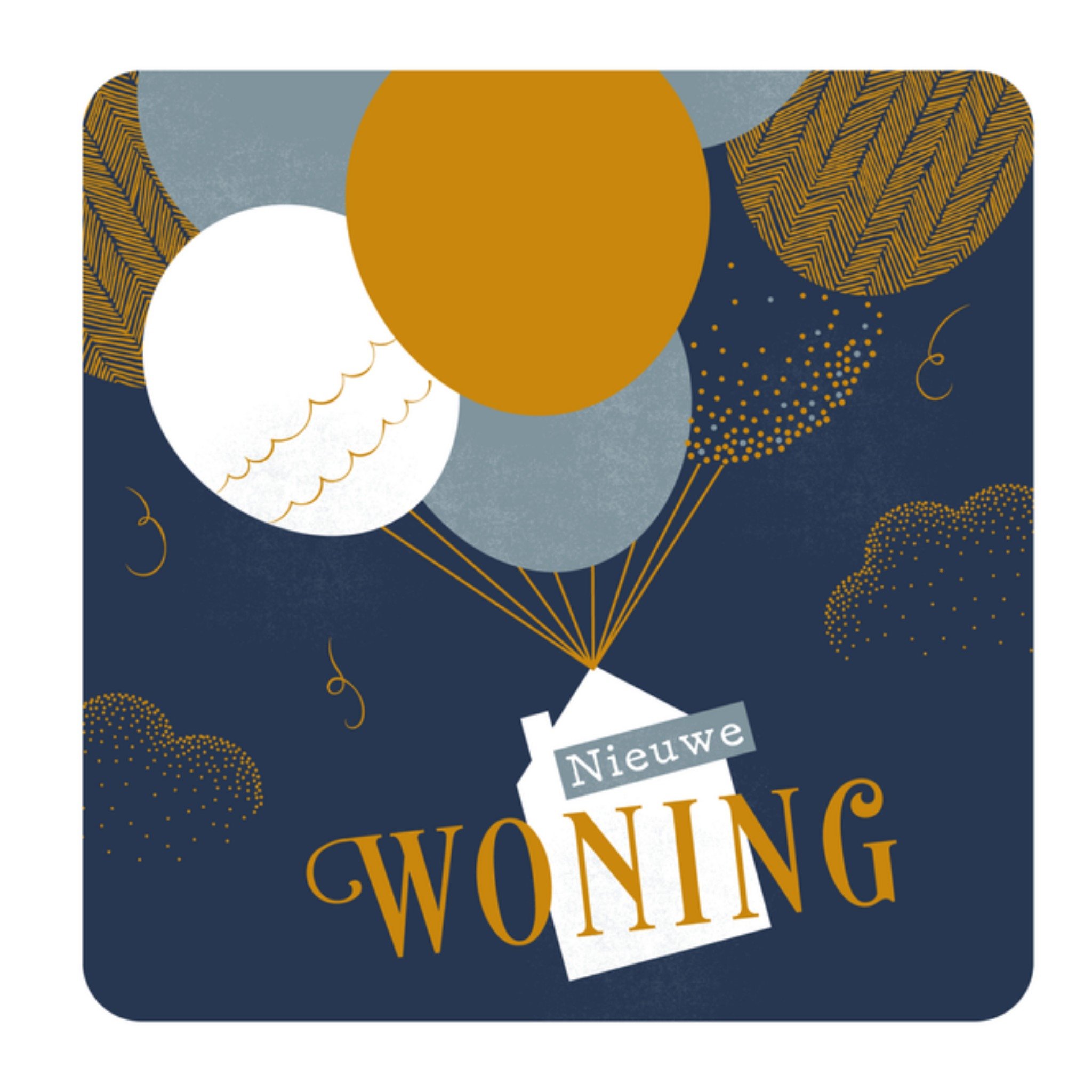 Nieuwe woning huis ballonnen Vierkante Kaart Paperclip