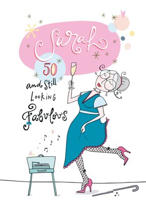 And Still Looking Fabulous Geïllustreerd Vrouw 50e Verjaardag Kaart