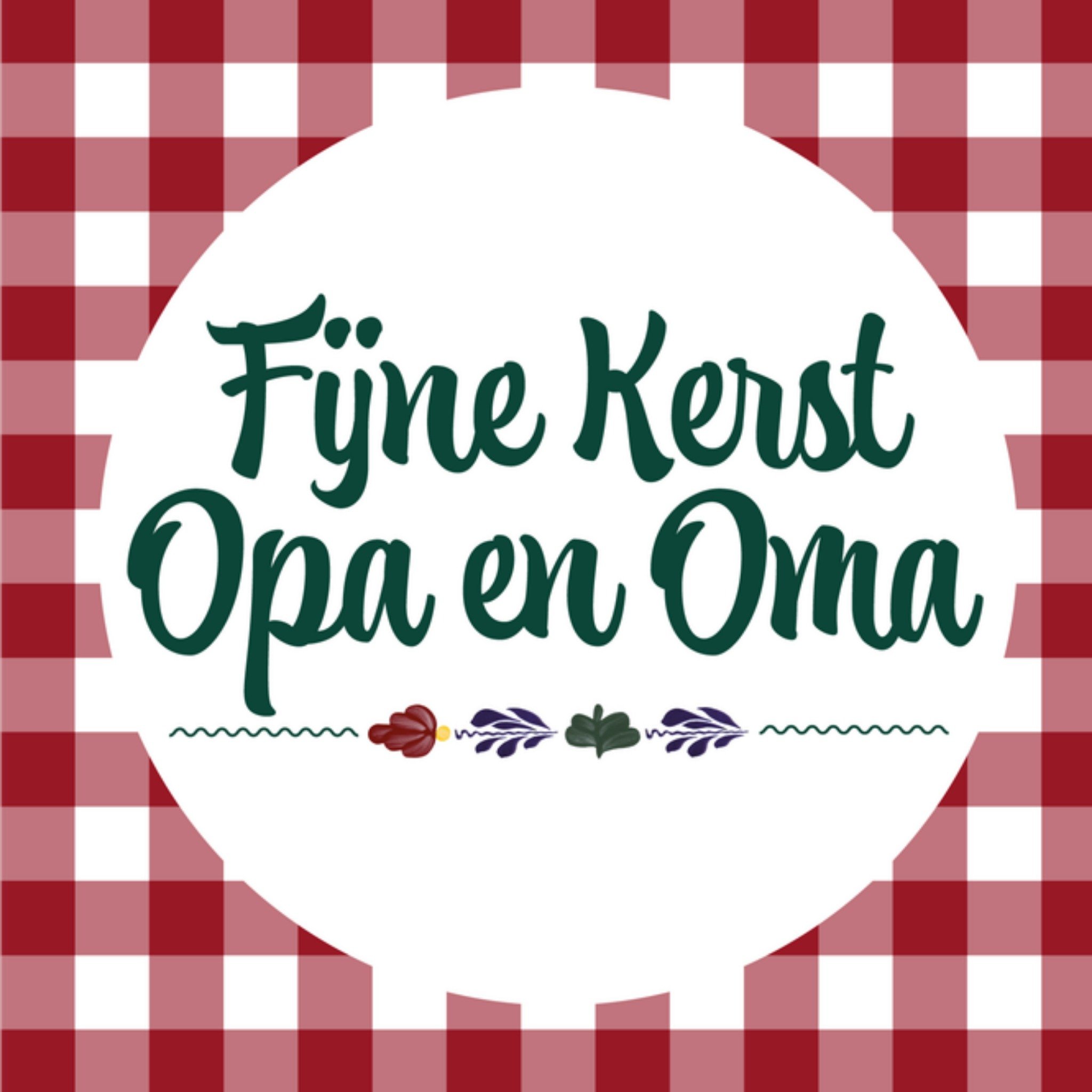 Kerstkaart Opa en Oma Boerenbont